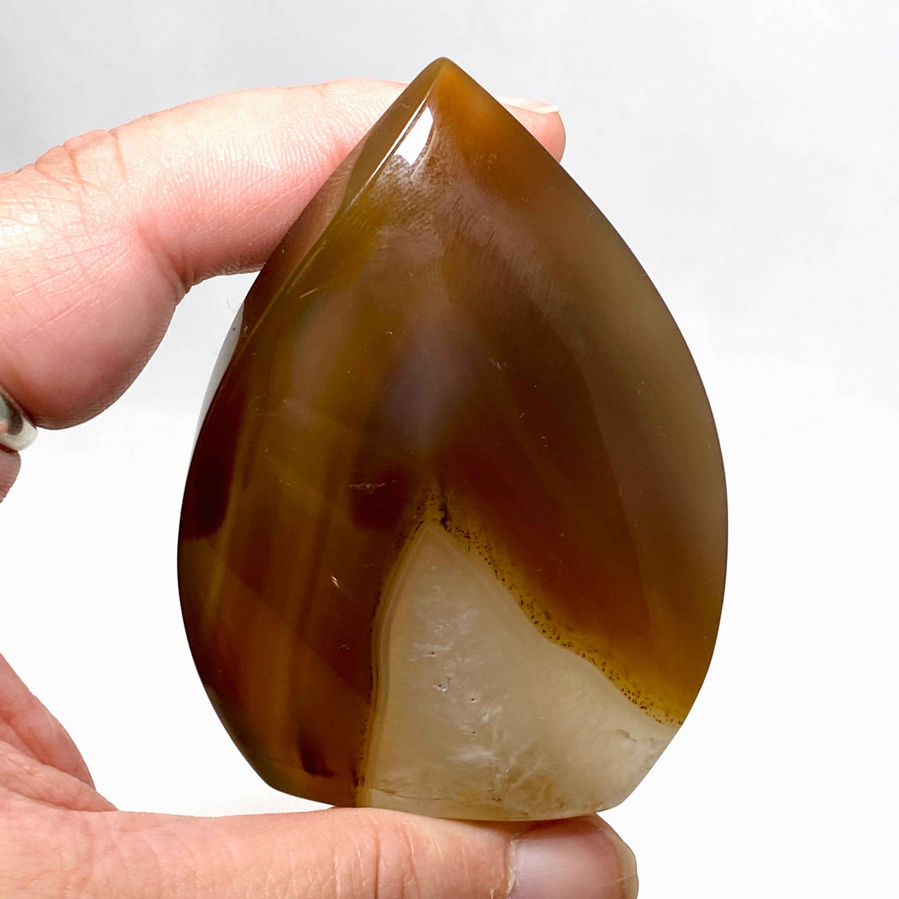 Agate Flame AGF 01 - Premium Natural Agate Stone for Jewelry Making, Home Decor & Spiritual Healing | Perfect for Necklaces, Bracelets & Meditation Spaces