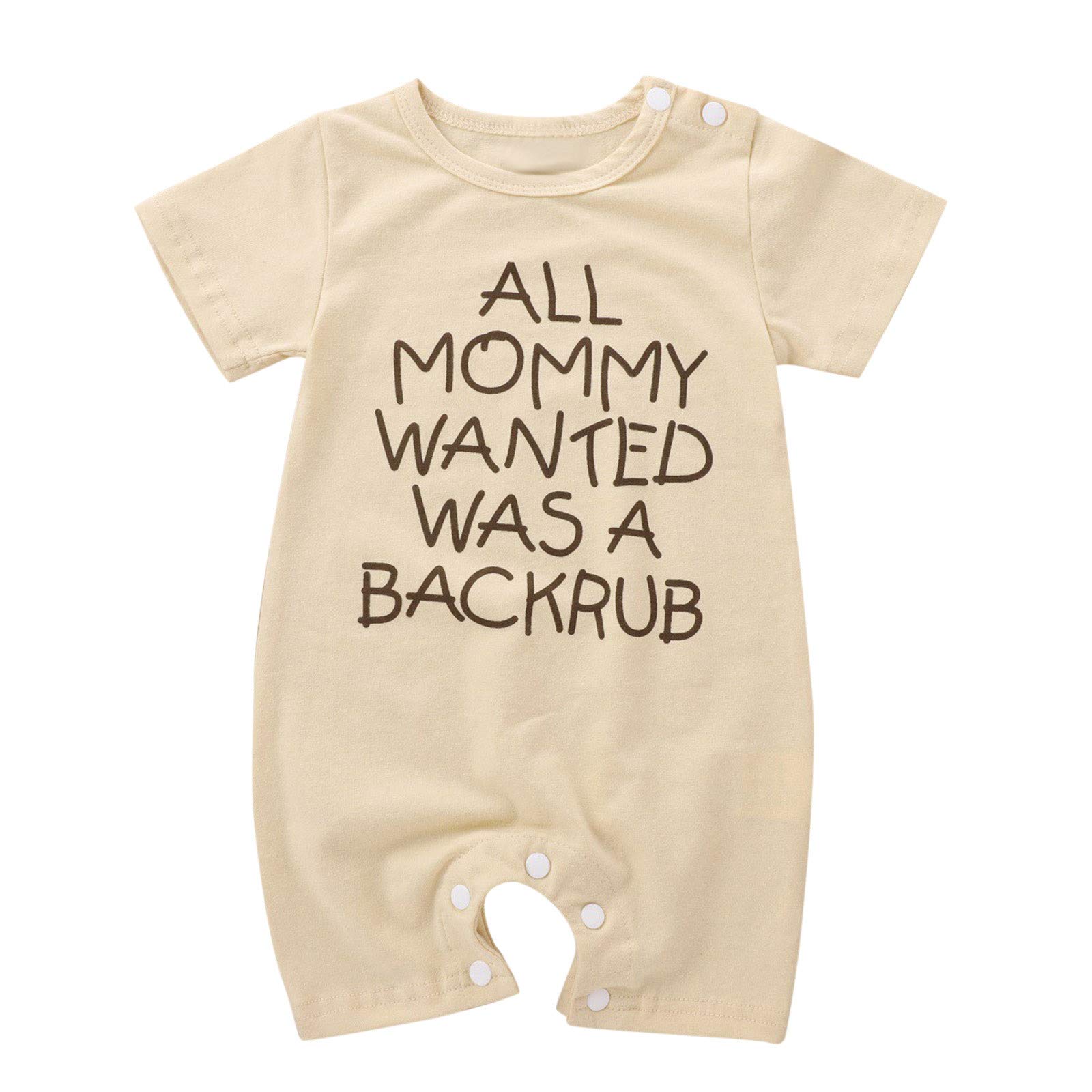 Digood Newborn Infant Baby Boys Girls Letter Print Short Sleeve Romper Jumpsuit - Soft Cotton Bodysuit for 0-24 Months - Perfect for Playtime, Photo Shoots & Everyday Wear