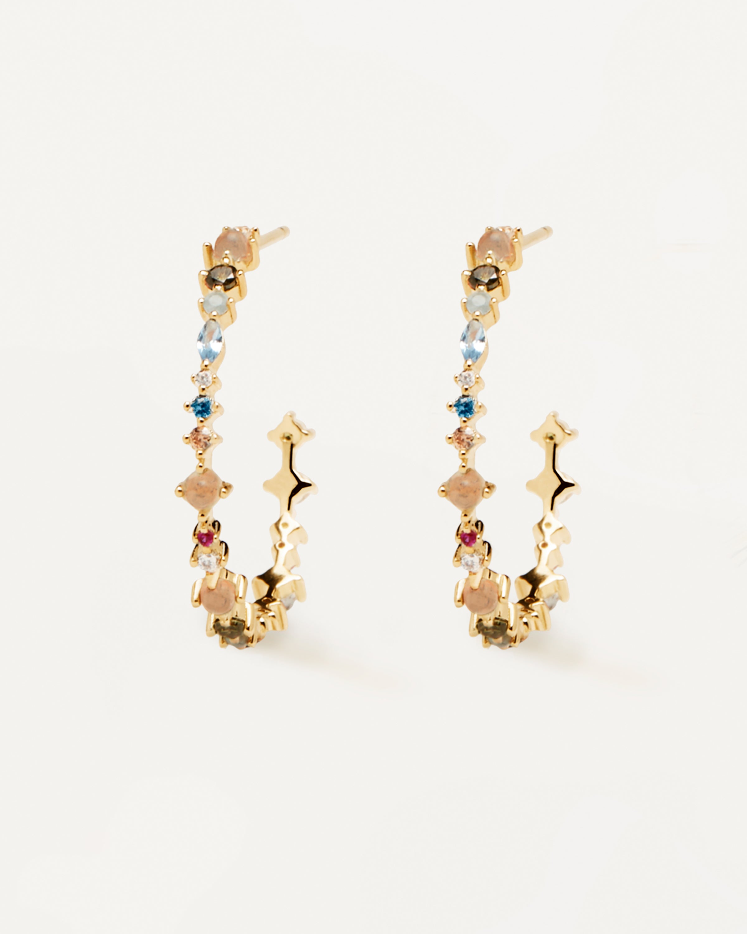 Elegant Halo Gold Earrings for Women - 14K Solid Gold Hoop Earrings - Perfect for Weddings, Parties & Everyday Wear