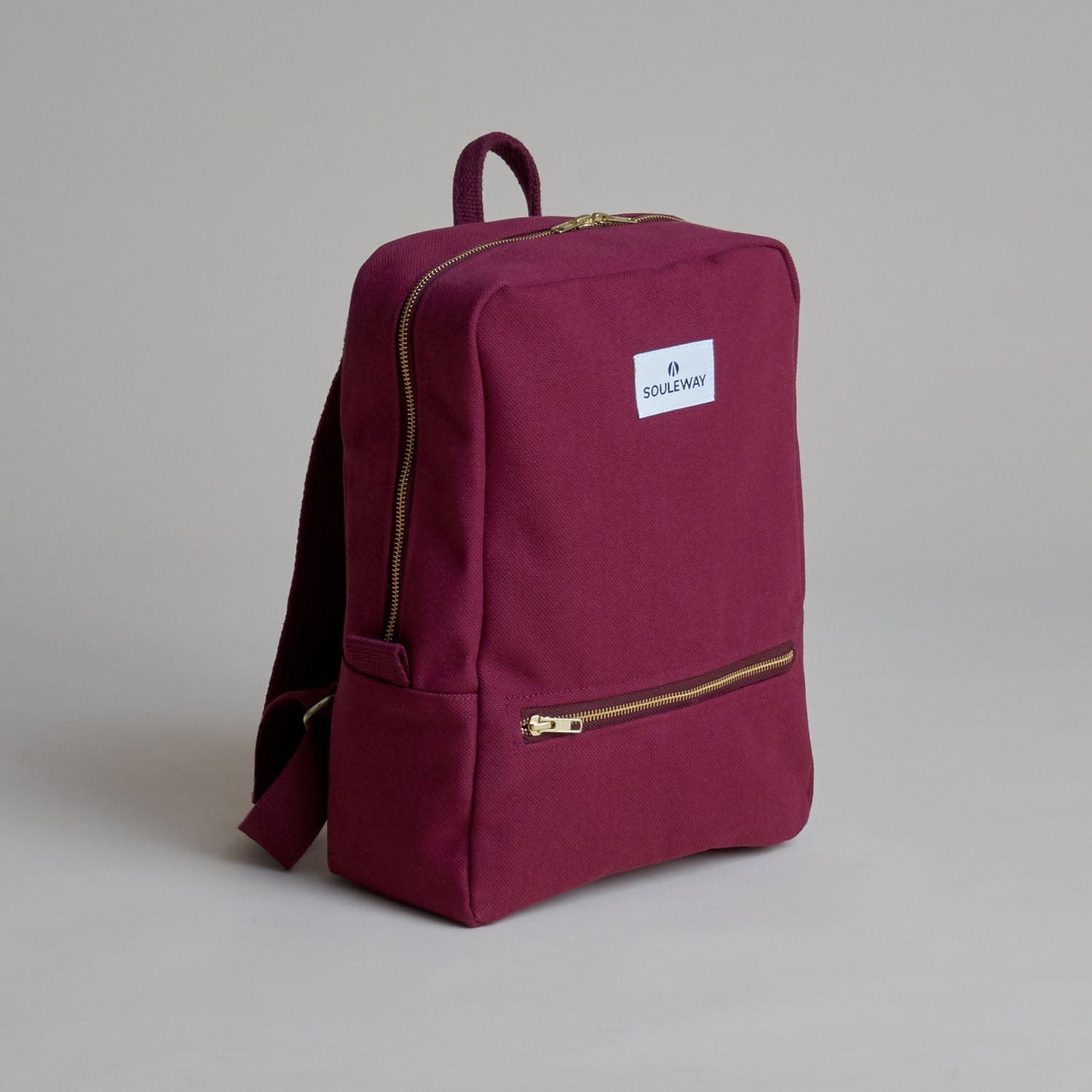 Premium Natural Cotton Canvas Daypack - Lightweight & Durable Backpack for Travel, Hiking & School (Bordeaux Red) | Perfect for Outdoor Adventures, Commuting & Daily Use