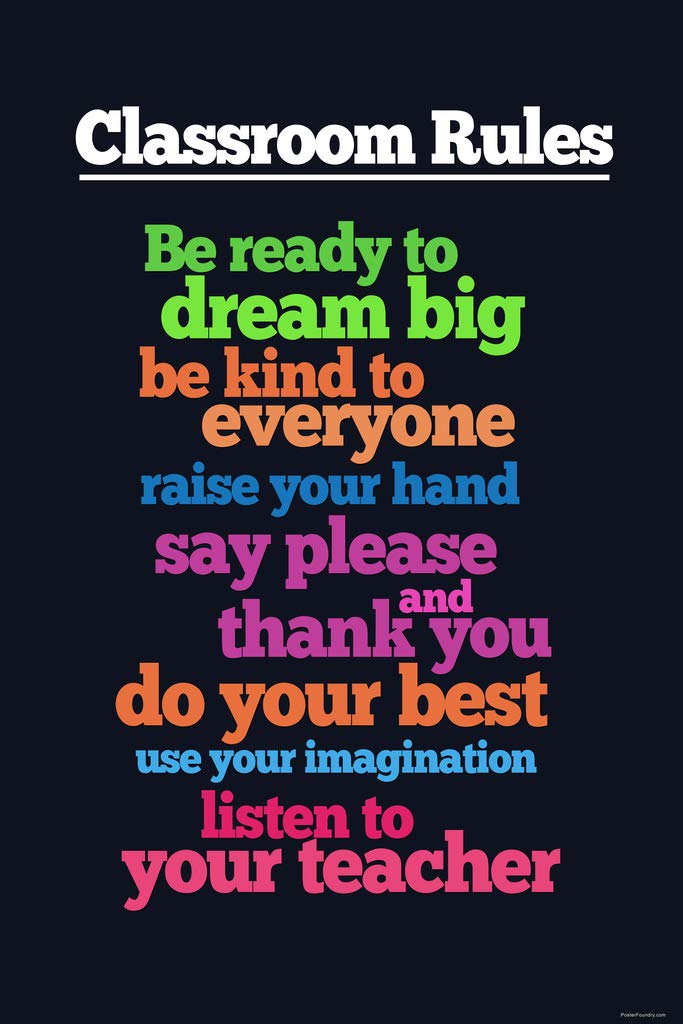 Dream Big Classroom Rules Poster - 12x18 Inch Educational Wall Art for Teachers, Toddlers & Elementary School Decor - Motivational Learning Supplies & Cool Teaching Aids - Perfect for Classrooms, Homeschooling & Kids' Rooms