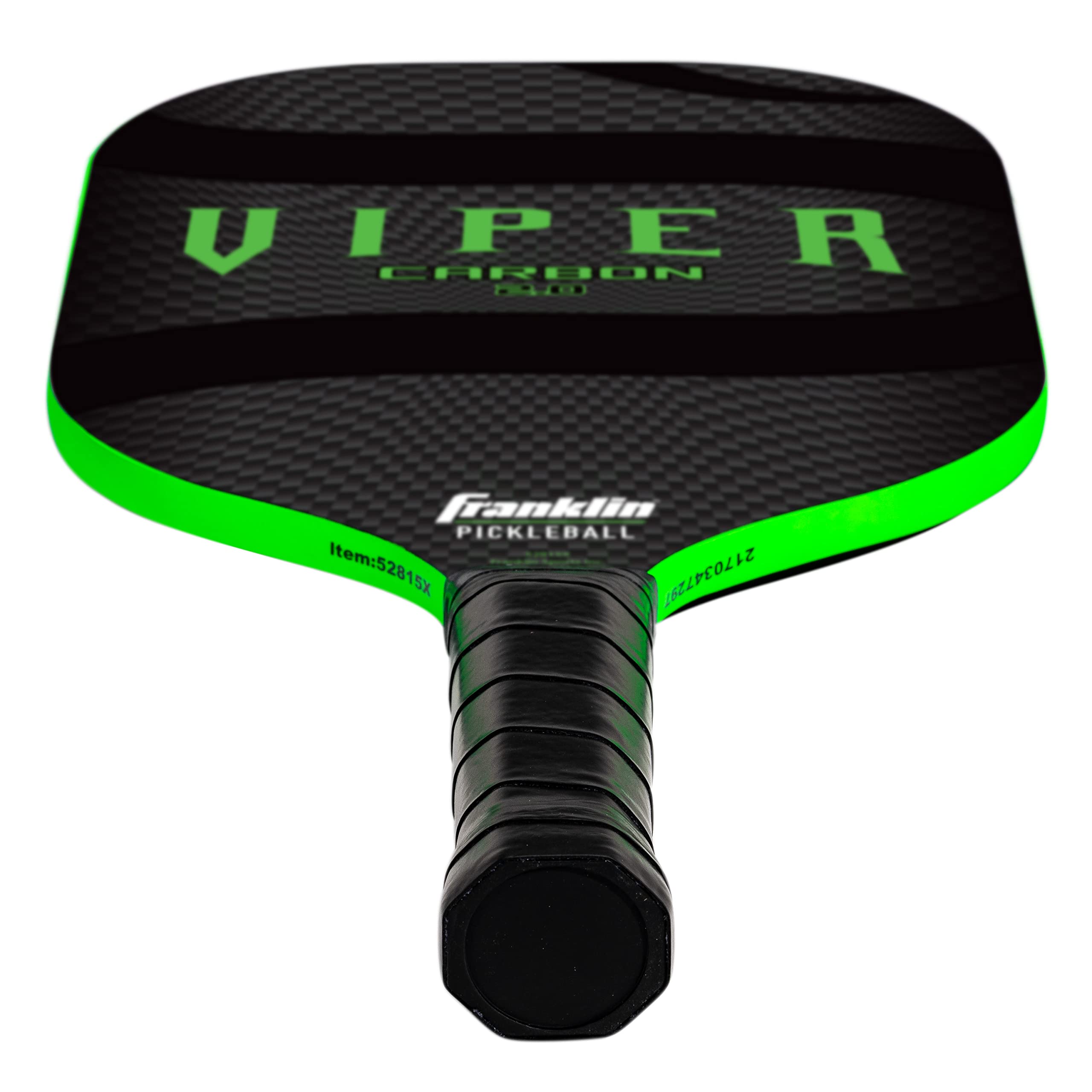 Franklin Sports Pickleball-X Carbon Fiber Viper Paddle - Lightweight & Durable Pickleball Racket for Indoor/Outdoor Play - Perfect for Beginners & Advanced Players (Green)