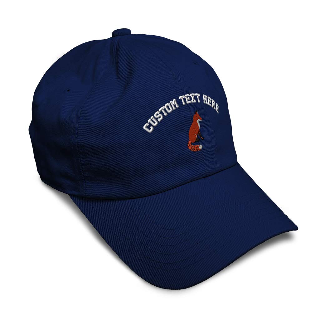 Red Fox Embroidered Soft Baseball Cap - Wild Animal Design Twill Cotton Dad Hat for Men & Women | Outdoor Hiking, Camping & Casual Wear