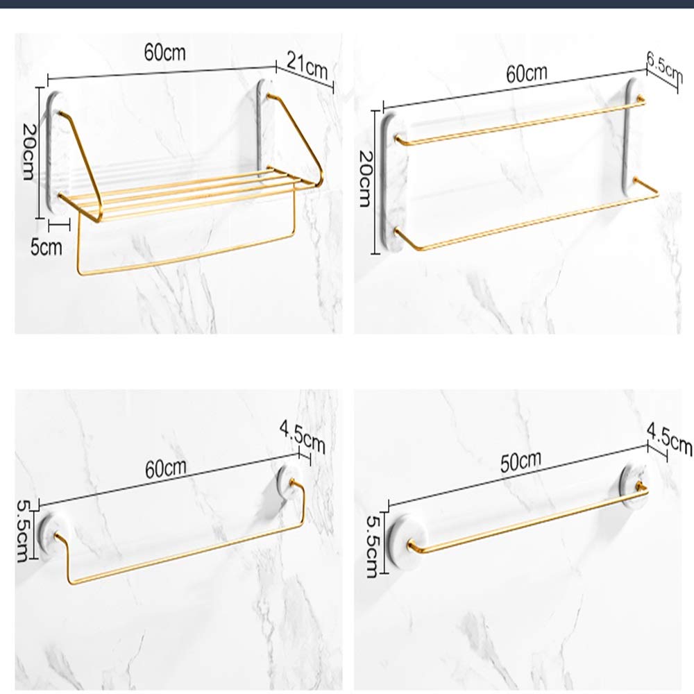 Nordic Style Marble Bathroom Towel Rack - Rustproof & Easy to Install - Perfect for Modern Bathrooms, Spas, and Luxury Home Decor (Size: Standard)