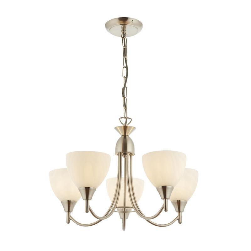 Alton 5-Light Satin Nickel Semi-Flush Mount Ceiling Light Fixture for Dining Room, Bedroom & Hallway Lighting