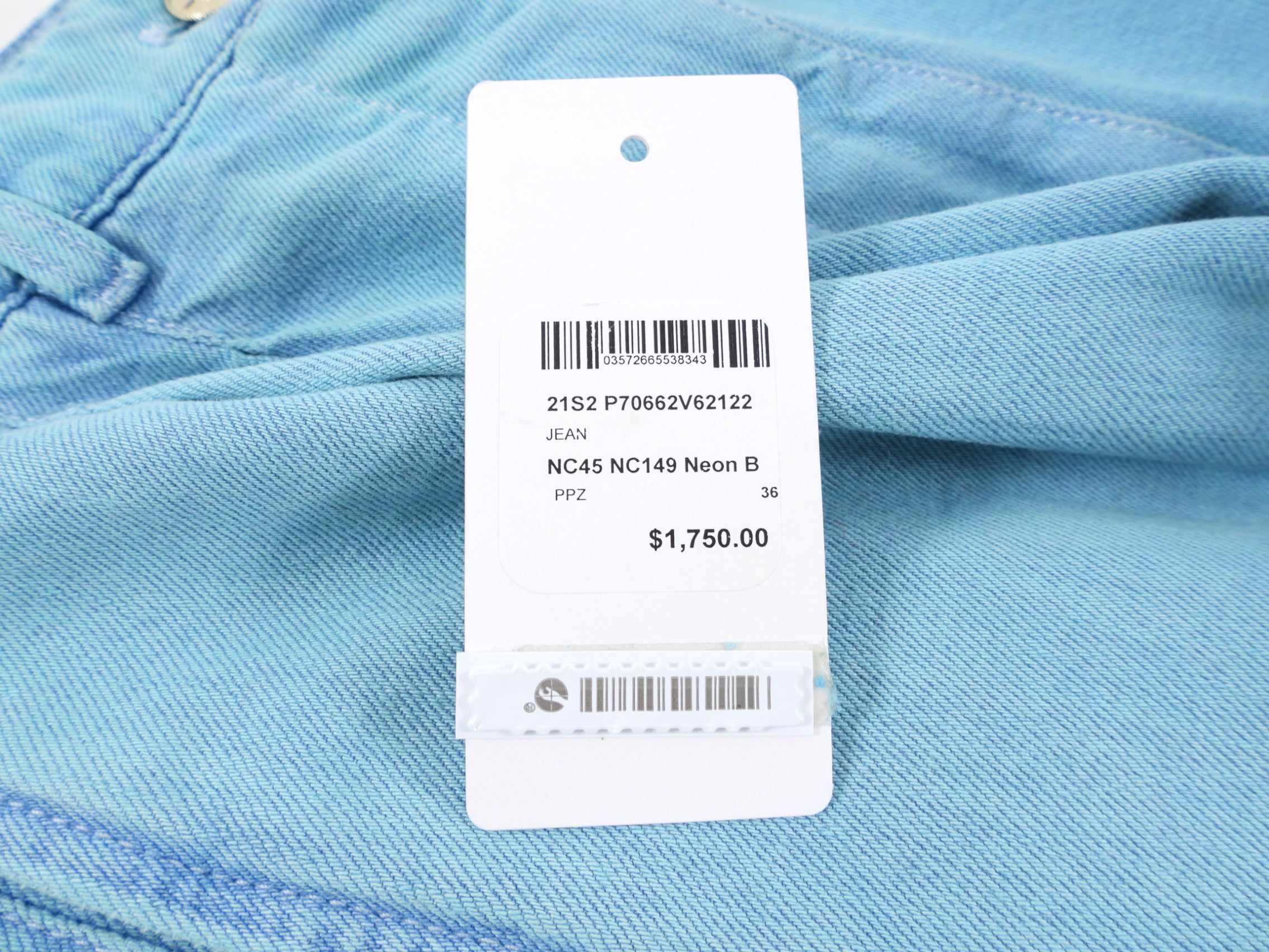 Chanel 21S Turquoise Blue Denim Wide Leg Jeans Size 36 | High Waist Distressed Denim Pants | Casual Chic Outfit for Women | Perfect for Streetwear, Date Night & Fashion Events