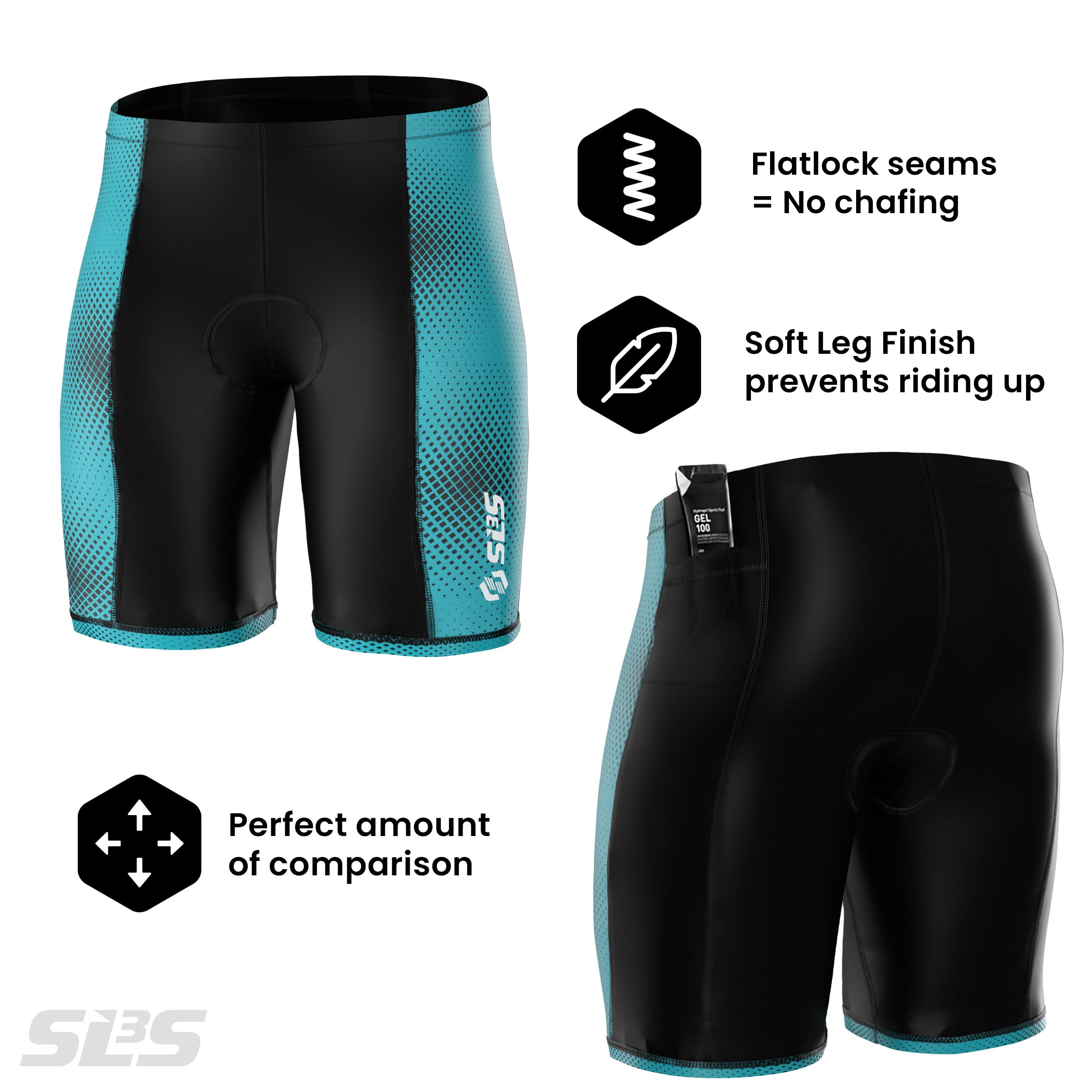 Men's Triathlon Shorts with 2 Pockets – Athlete-Designed Tri Shorts for Racing – Perfect for Triathlons, Cycling, and Running