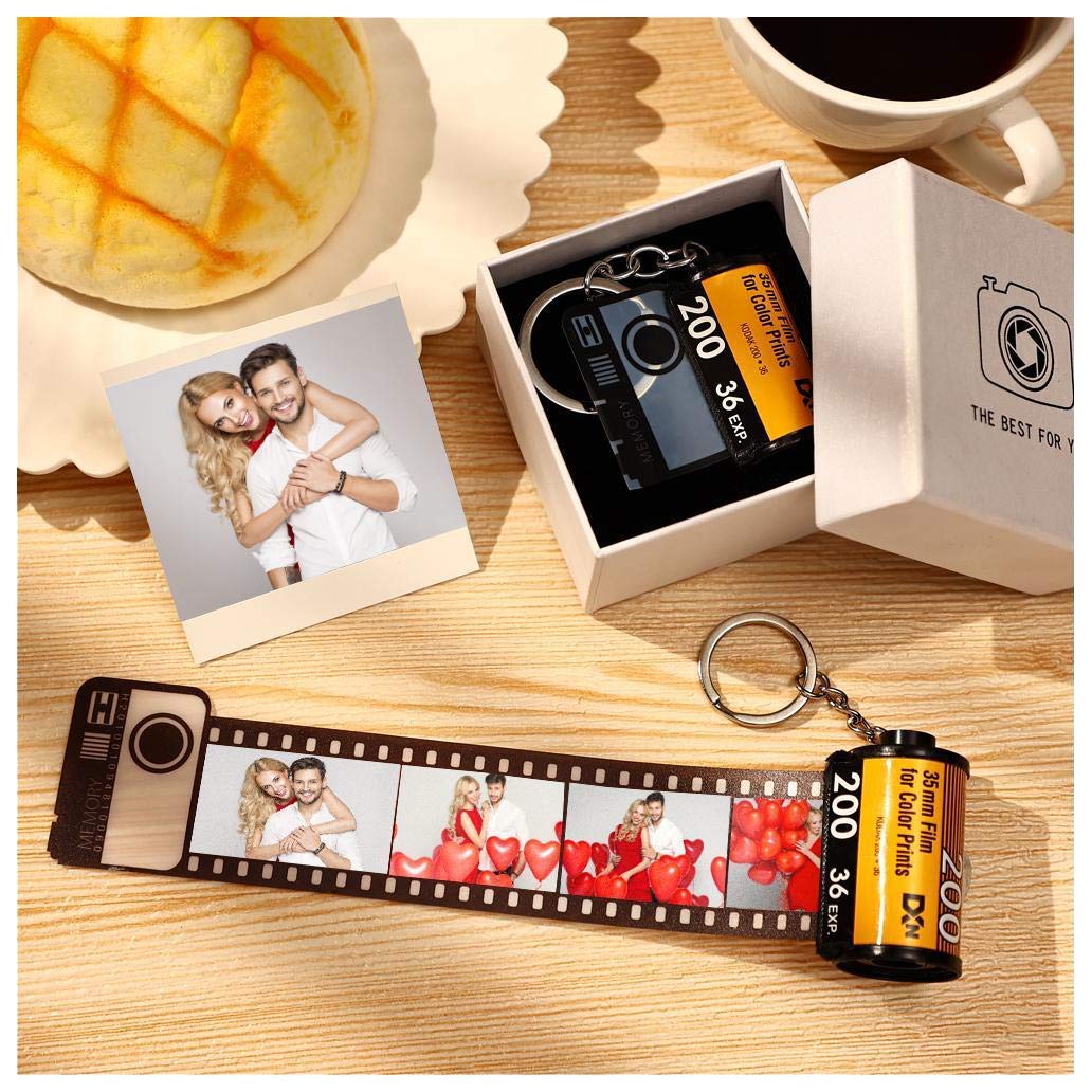Custom Photo Keychain for Women - Personalized Camera Film Roll Keychain with Pictures - Perfect Gift for Birthdays, Anniversaries & Travel Memories