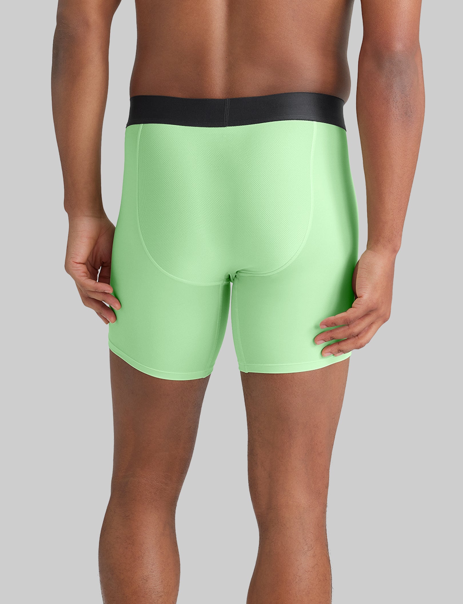 360 Sport Mid Length Boxer Briefs - 6 Pack Men's Breathable Moisture Wicking Underwear for Running, Gym & Active Lifestyle | Comfortable Stretch Fabric with Support Pouch