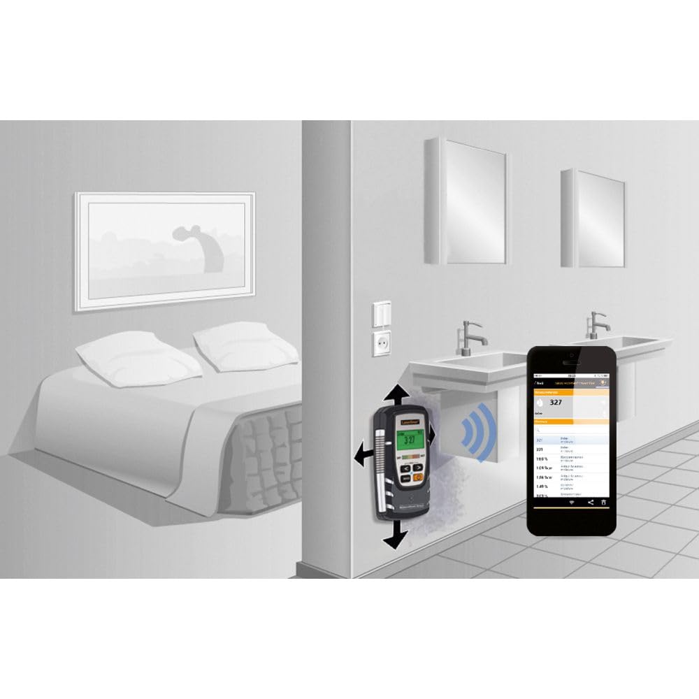 MoistureMaster Compact Plus Digital Moisture Meter for Wood, Concrete & Building Materials - 1604361 082.334A | Professional Moisture Detector for Home Inspection, Flooring Installation & Construction Projects