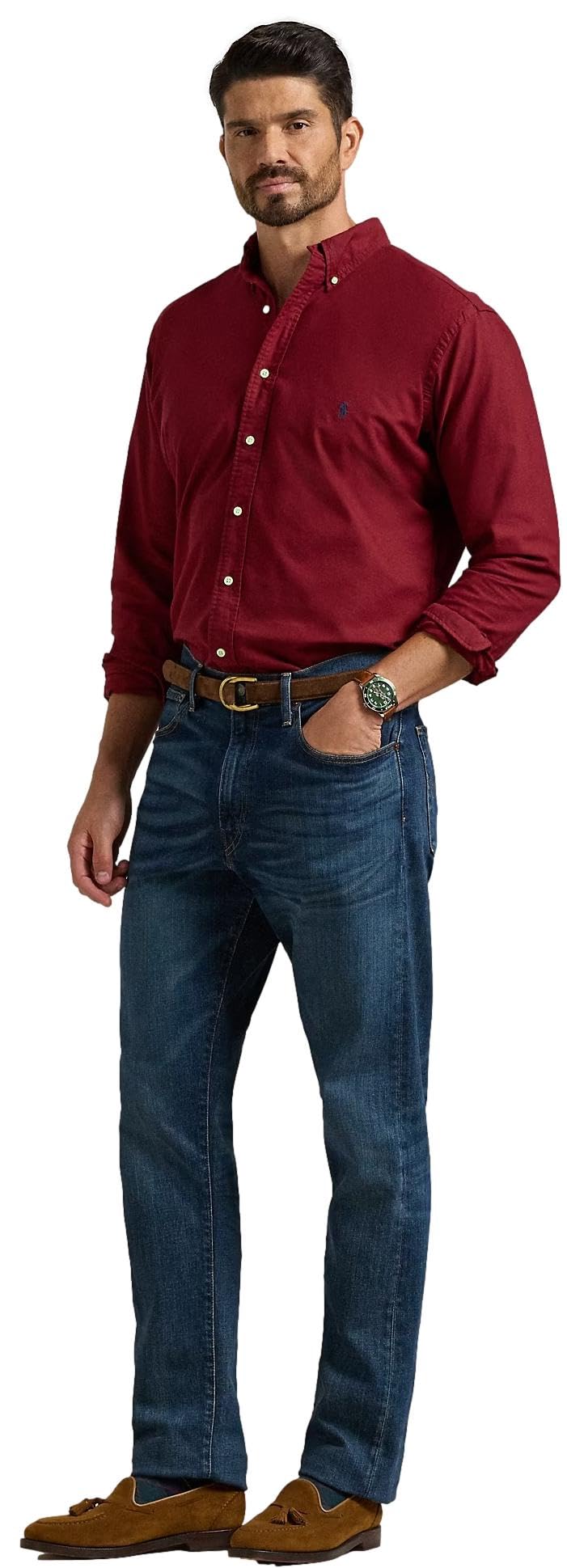 POLO RALPH LAUREN Men's Big & Tall Long Sleeve Oxford Button-Down Shirt | Classic Casual & Business Wear for Office, Dating & Outdoor Events