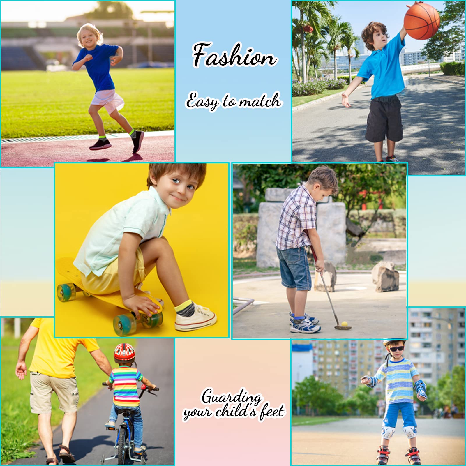 15 Pairs Kids Low Cut Socks - Half Cushion Breathable Sport Ankle Socks for Boys & Girls - Perfect for Running, Soccer, Basketball & School Activities