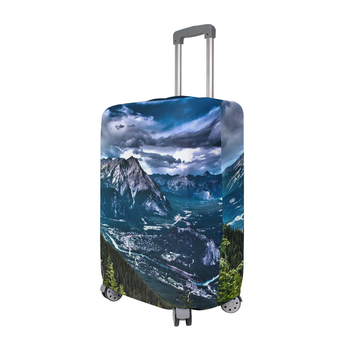 Canada Mountains Rocks Travel Luggage Protector Suitcase Cover M 22-24 Inch - Waterproof Durable Bag Protector for Airplane Travel, Vacation & Adventure Trips