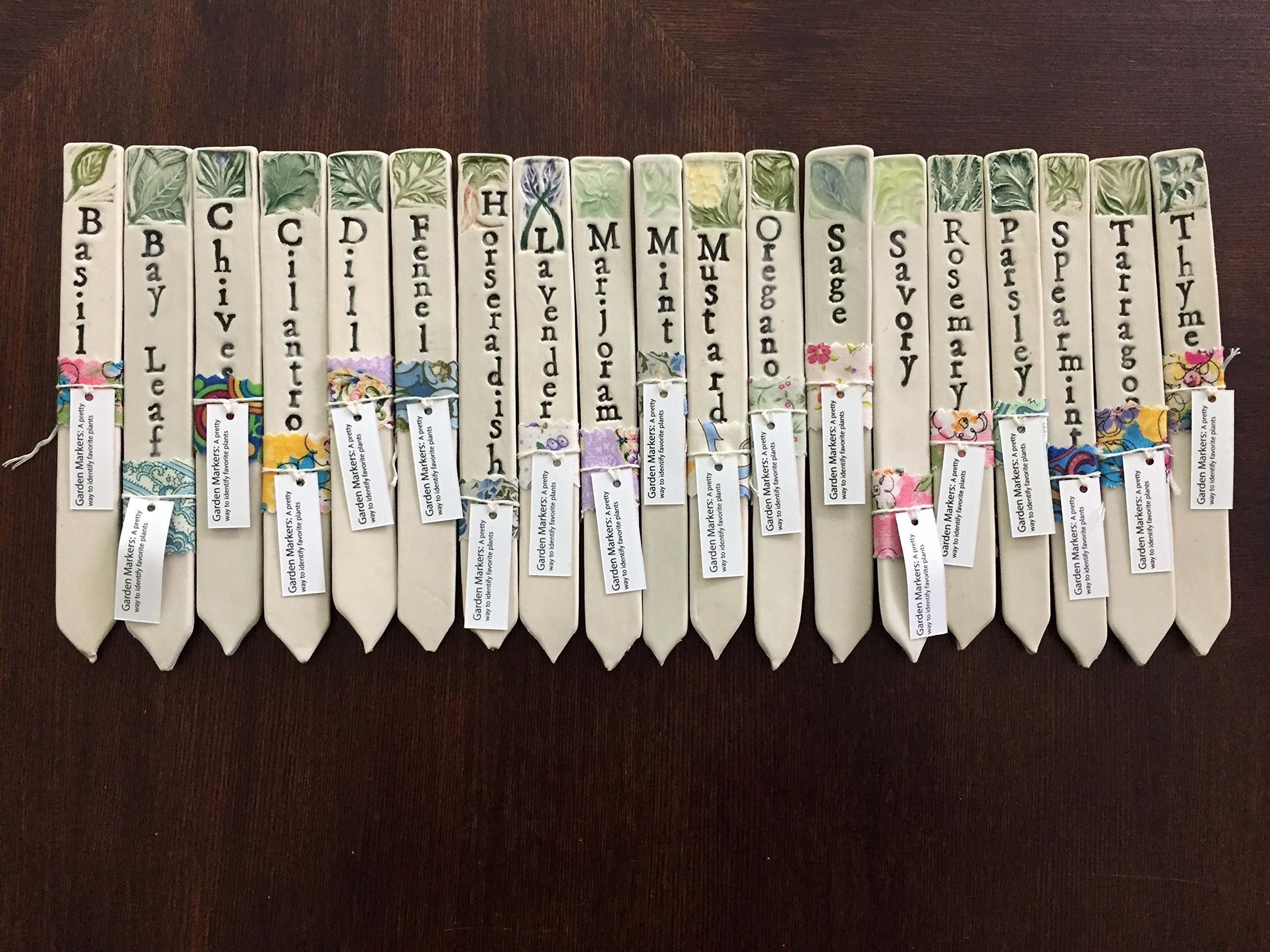 Herb Garden Markers - Set of 3 Ceramic Plant Labels for Indoor & Outdoor Gardening - Perfect for Herb Pots, Vegetable Gardens & DIY Plant Identification