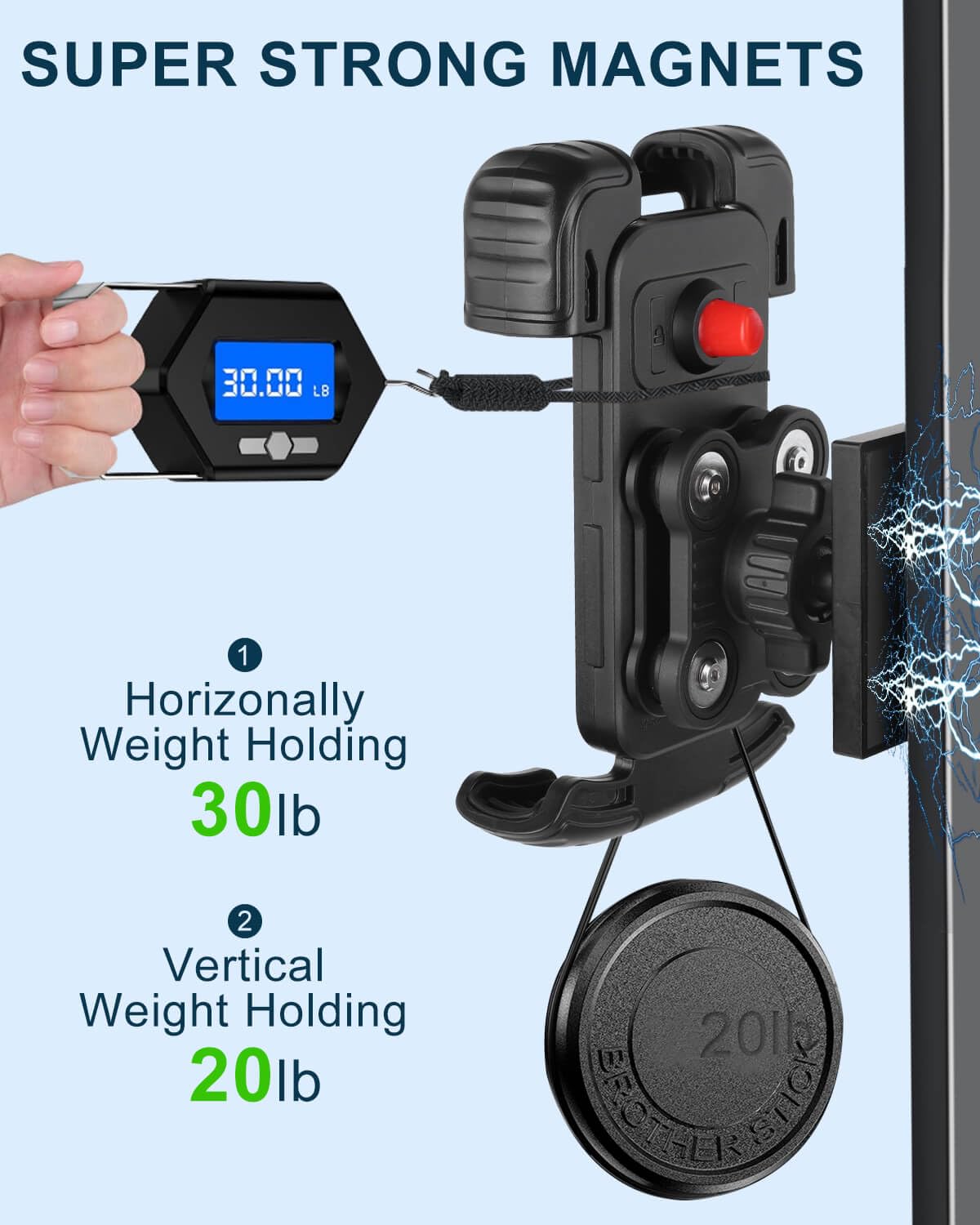 **Magnetic Golf Cart Phone Holder Mount - Vibration Dampener & Ultra-Strong N52 Neodymium Magnets - Compatible with EZGO, Club Car, Yamaha, ICON - Secure Phone Caddy for iPhone, Galaxy, Google Pixel - Perfect for Golfing, Off-Roading & Outdoor Adventures**