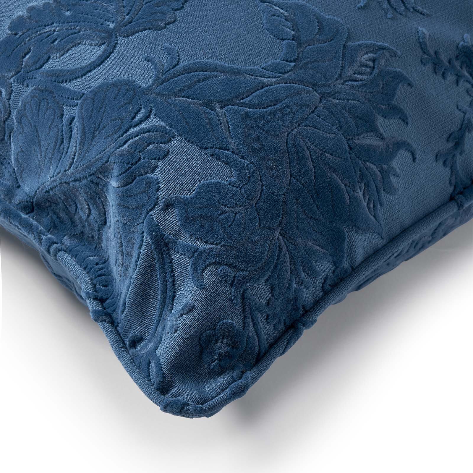 ARTEMIS Large Cut Velvet Cushion - Cerulean Blue Luxury Throw Pillow for Sofa, Bed & Home Decor | Soft Velvet Fabric Square Cushion Cover | Perfect for Living Room, Bedroom & Office