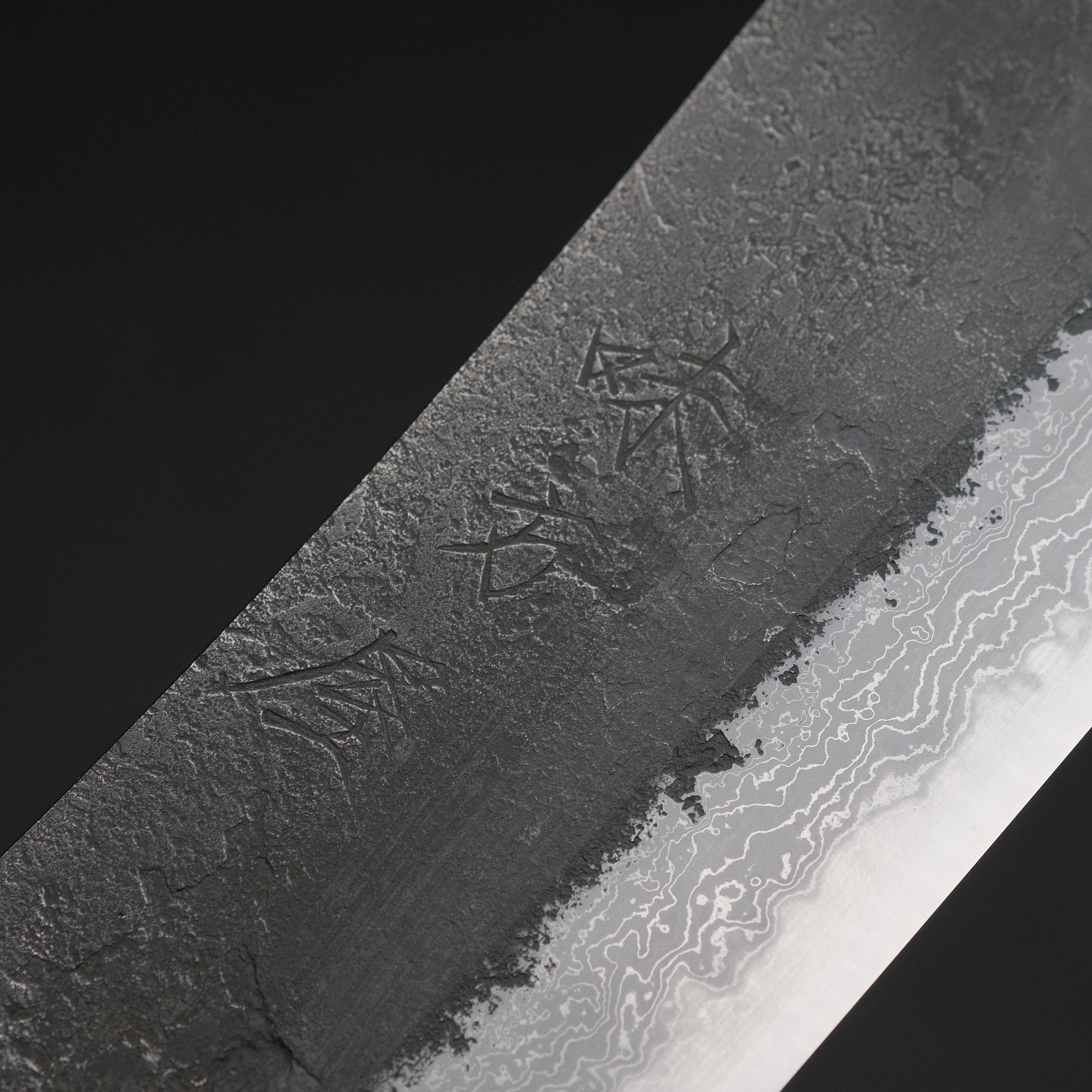 Premium Ajikataya White #2 Nashiji Damascus Hakata 180mm Chef Knife with Ebony & Stabilized Wood Handle (#56) - Perfect for Sushi, Meat Slicing & Professional Kitchen Use