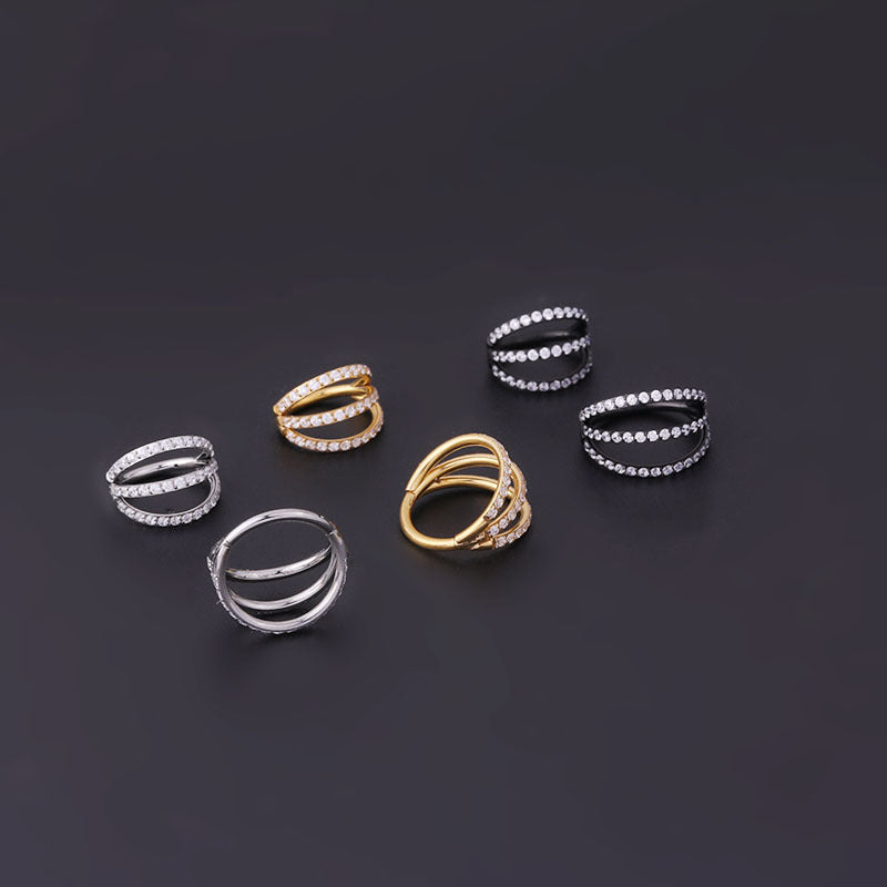 16G Pave Septum Ring with CZ Stones - Hypoallergenic Nose Ring for Women & Men | Perfect for Everyday Wear, Parties & Special Occasions