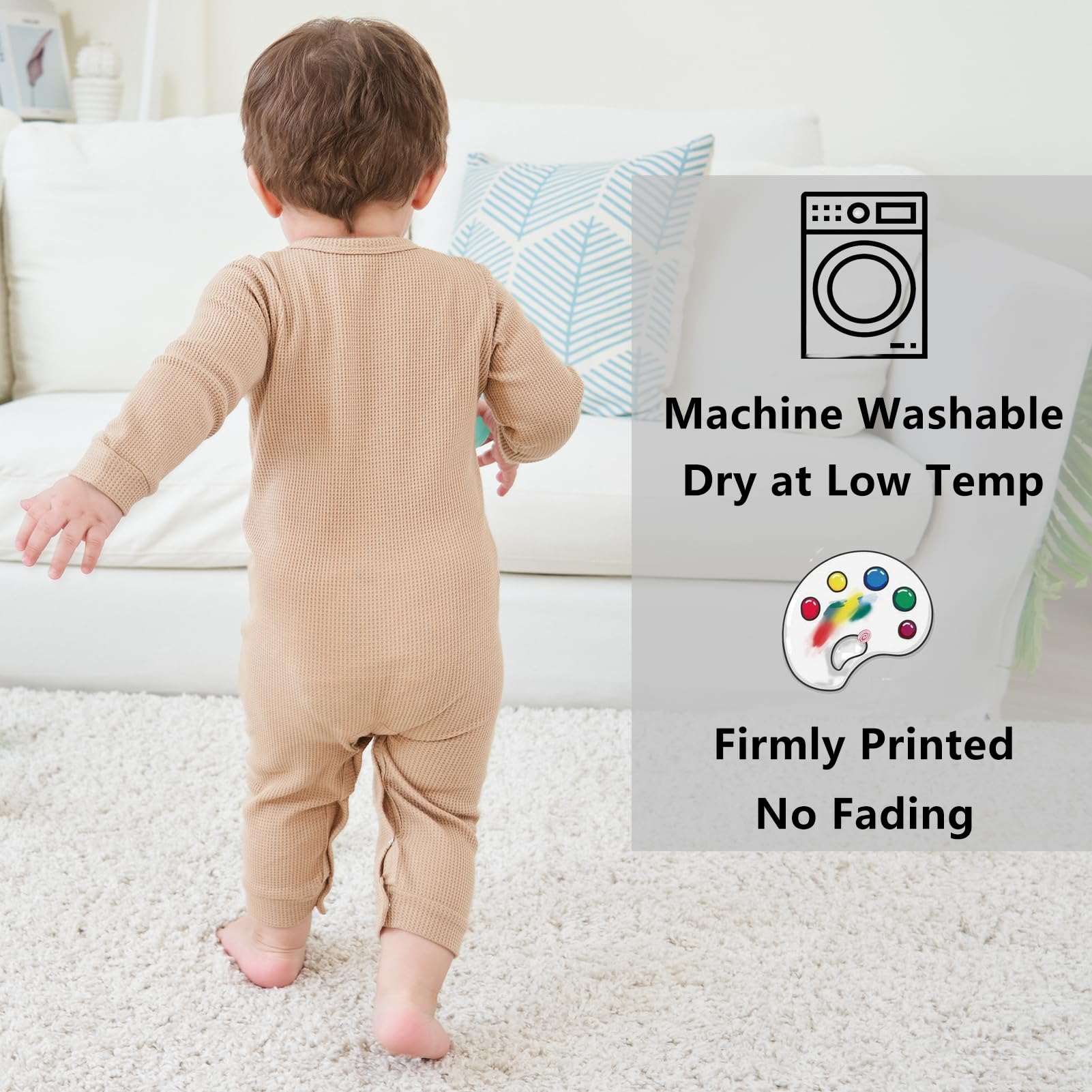 BeiVSlley Newborn Baby Romper 2-Pack - Soft Cotton Long Sleeve Button-Up Footless Outfits for Boys & Girls | Perfect for Playtime, Photo Shoots & Everyday Wear