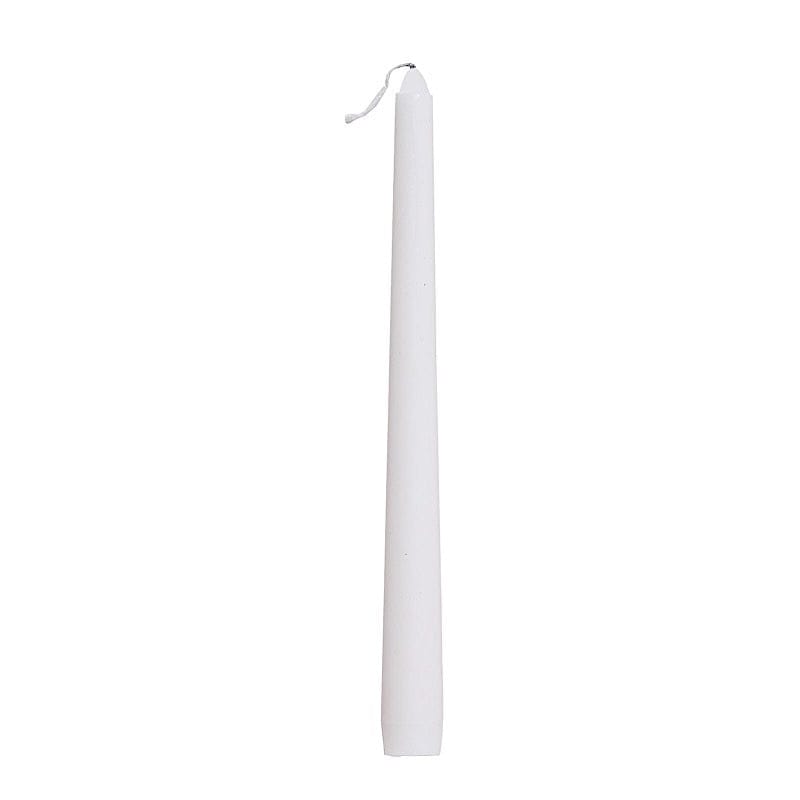 12-Pack Premium 10-Inch Taper Candles for Dining Table, Wedding Decor, and Romantic Ambiance - Long-Lasting Dripless Wax Candles for Home & Events