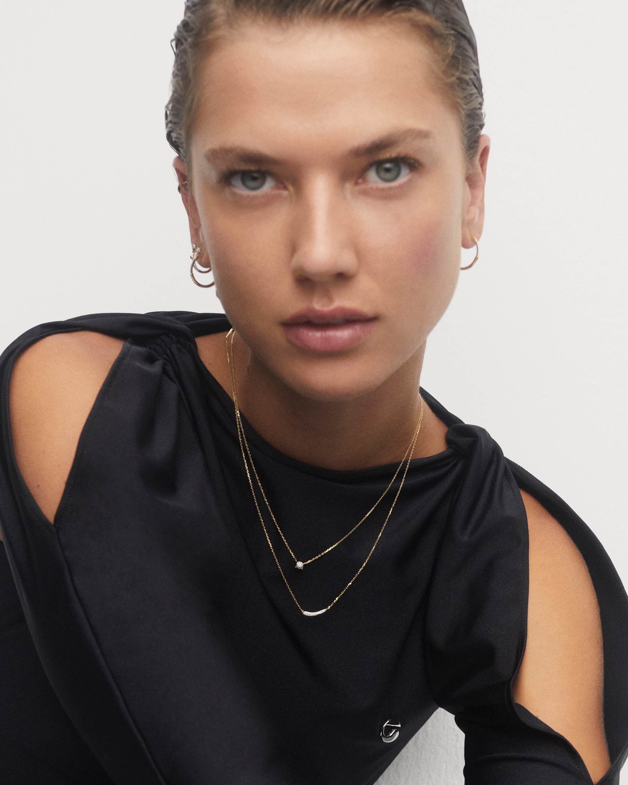 Elegant Diamonds and Gold Nilo Necklace for Women - Perfect for Weddings, Parties & Special Occasions