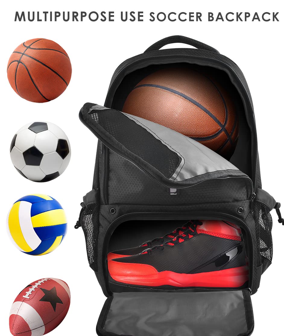 BROTOU Large Basketball Backpack with Shoe Compartment & Ball Pocket - Sports Gym Bag for Men Women - Perfect for Basketball, Volleyball, Soccer Practice & Travel