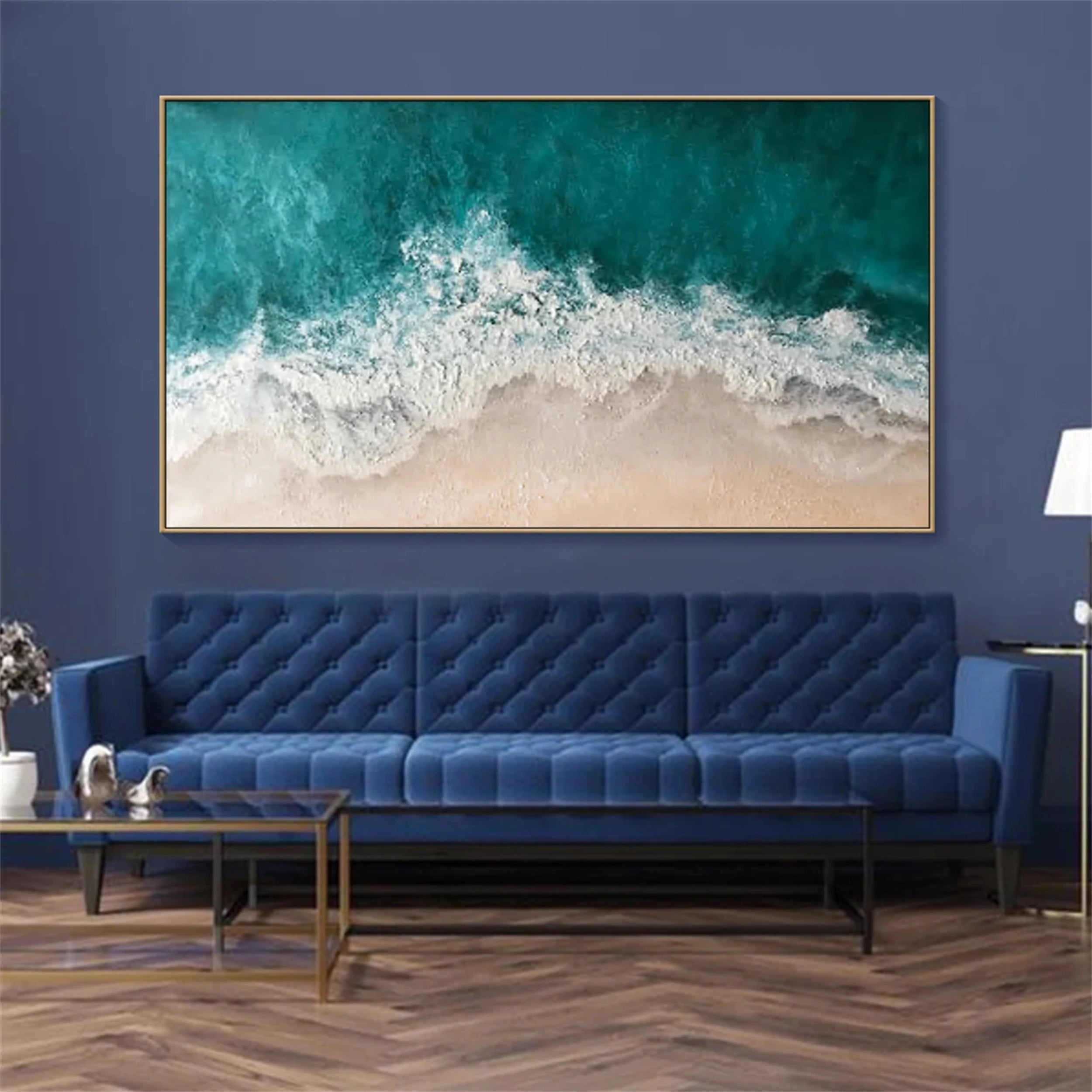 Ocean and Sky Painting #OS 071 - Handmade Canvas Wall Art for Home & Office Decor - Perfect for Living Room, Bedroom or Office Wall Decor