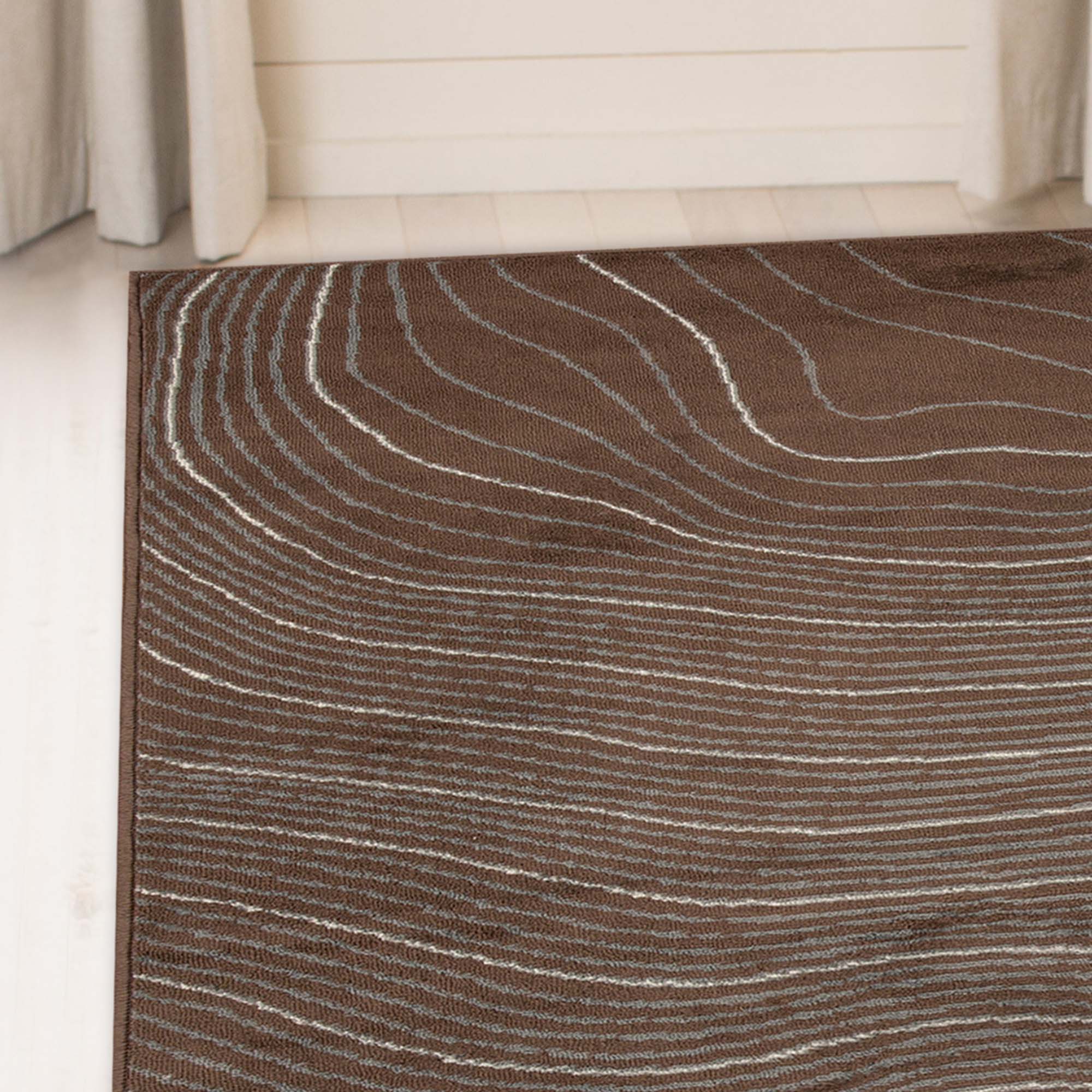 Veer Modern Abstract Wood Grain Indoor Area Rug or Runner - Soft Non-Slip Living Room Carpet for Bedroom, Hallway & Home Decor