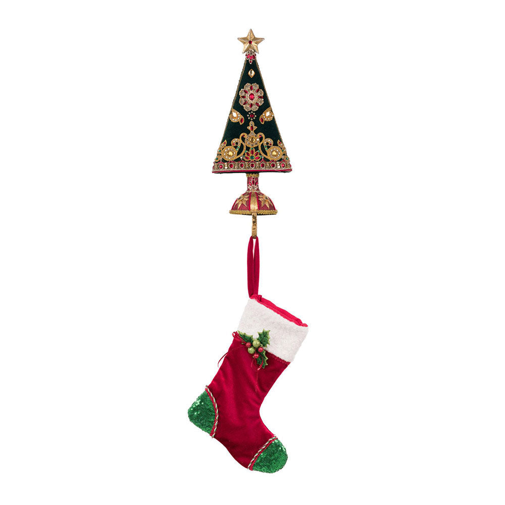 Christmas Castle Stocking Holder - Elegant Fireplace Mantel Decor for Holiday Stockings | Perfect for Christmas Tree, Gift Exchange & Festive Home Decor by Katherine's Collection