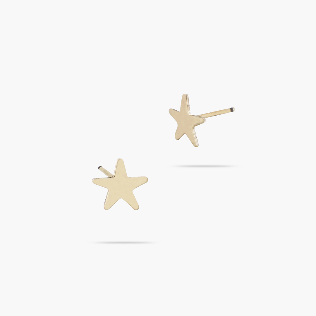 14K Solid Gold Big Star Stud Earrings for Women – Hypoallergenic Dainty Jewelry Gift for Her – Perfect for Everyday Wear, Parties & Special Occasions