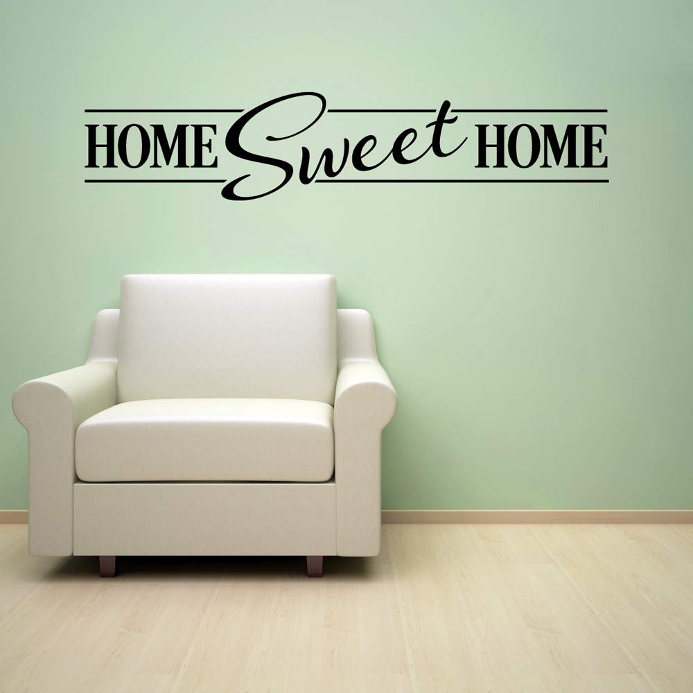 Home Sweet Home Quote Vinyl Wall Decal Sticker - Removable Home Decor Art in Yellow (49x10.5 inches) - Perfect for Living Room, Nursery & Bedroom Wall Decor