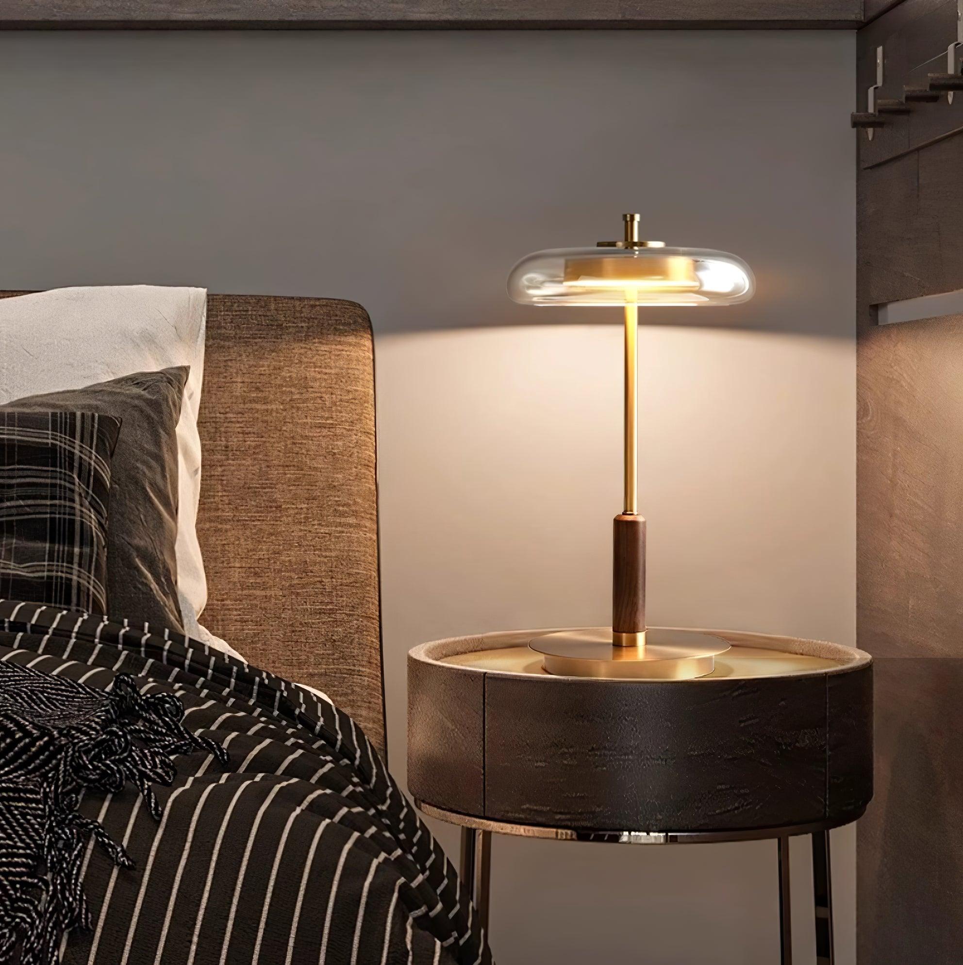 Modern Redondo Table Lamp - Stylish LED Bedside Lamp for Bedroom, Living Room & Office - Adjustable Brightness & Warm White Light - Perfect for Reading, Working & Relaxing