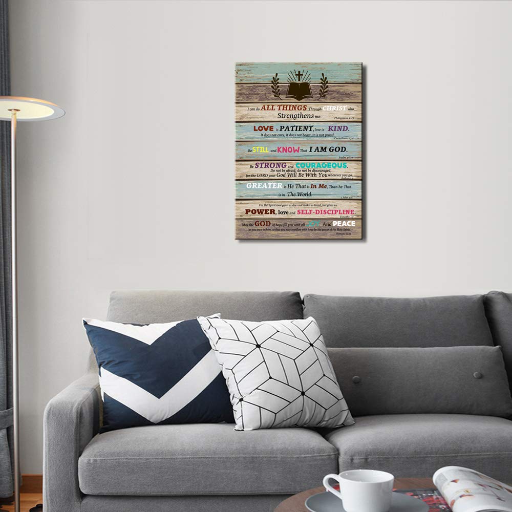 Christian Wall Art with Bible Verse - 'Be Still and Know That I Am God' - Inspirational Scripture Decor for Living Room, Bedroom, Bathroom & Teen Room - Rustic Religious Home Gifts for Faith-Based Interior Design