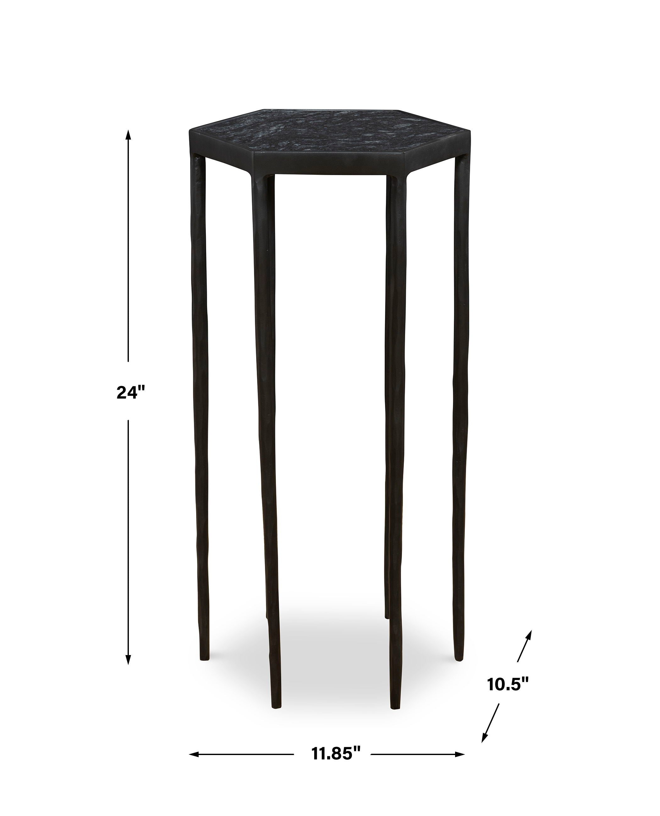 Hexagonal Accent Table - Modern Geometric Side Table for Living Room, Bedroom & Patio - Stylish Home Decor & Functional Furniture Piece