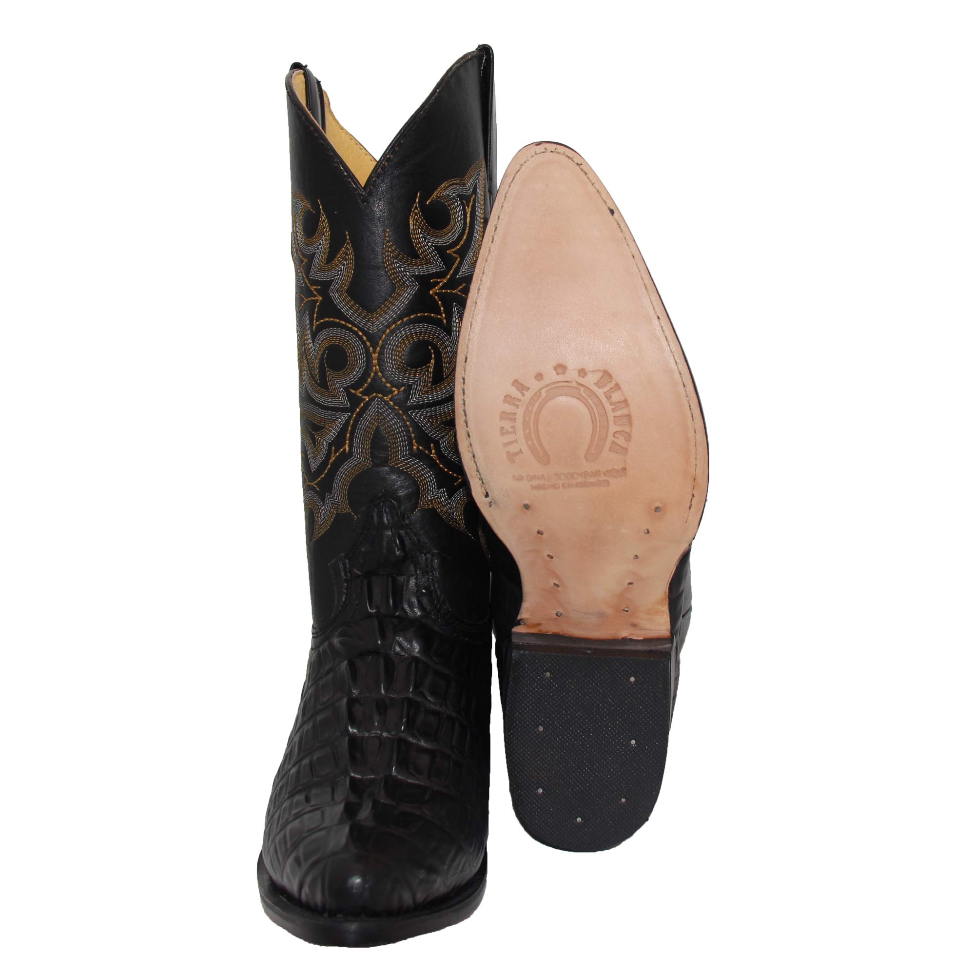 Men's Genuine Leather Cowboy Boots with Crocodile Alligator Design - Western Style Boots with Free Matching Belt for Rodeo, Country Dance & Outdoor Adventures
