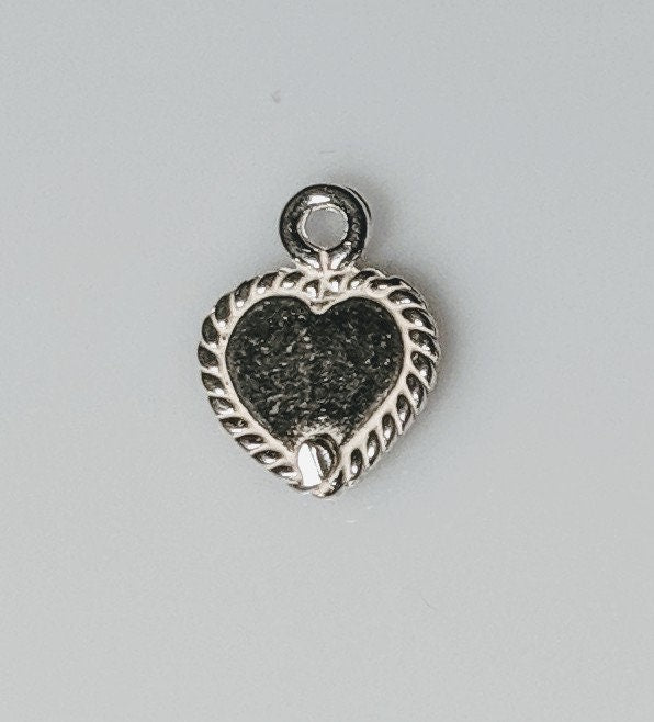 Solid Sterling Silver Small Inlay Heart Pendant - DIY Jewelry Making Kit for Silversmiths, Rough Casted Charm with Solder (565 001) - Perfect for Necklaces, Bracelets & Handcrafted Jewelry Designs