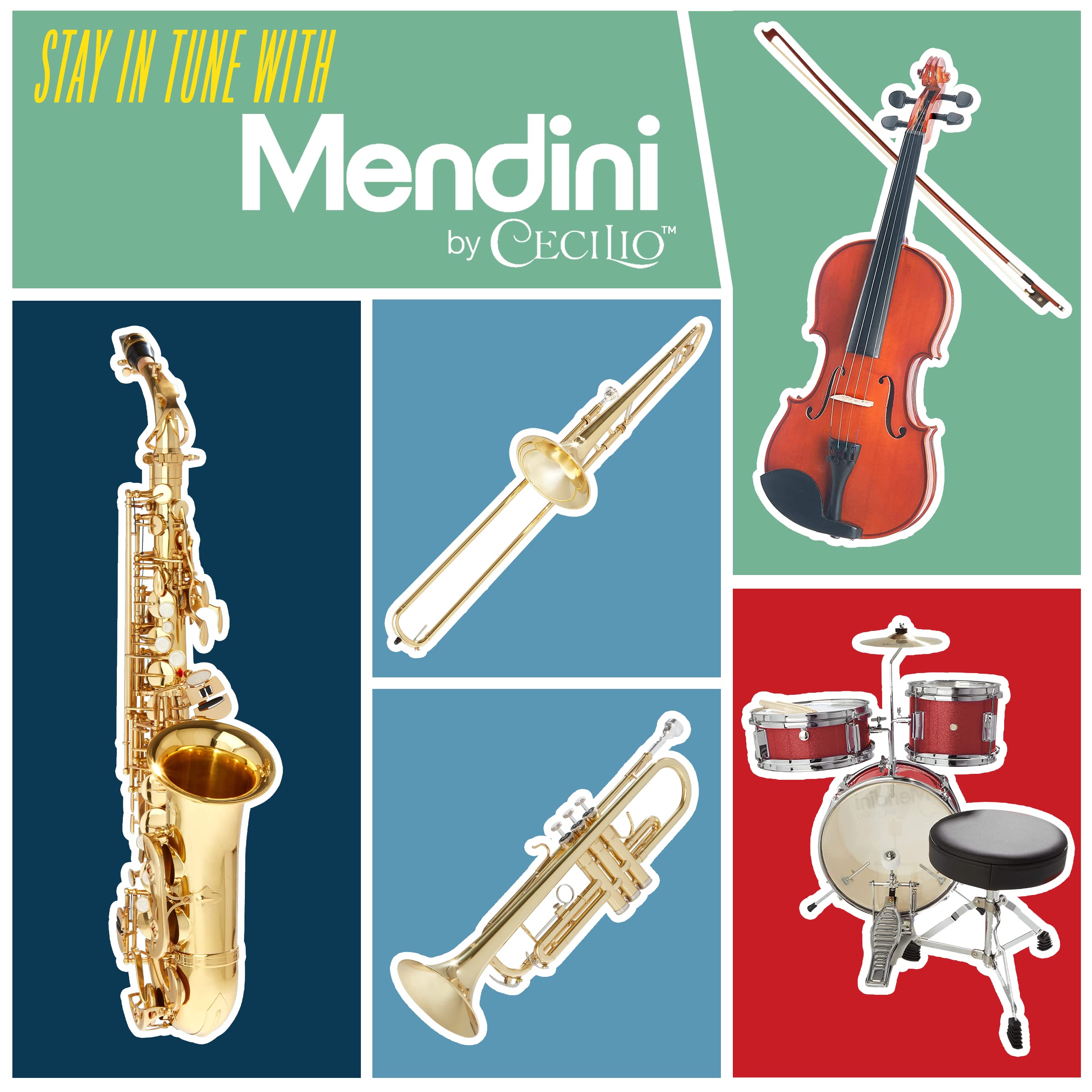 Mendini by Cecilio MV300 1/4 Size Satin Antique Violin Kit for Kids & Adults - Beginner & Student Violin with Case, Bow, Extra Strings, Tuner & Lesson Book - Perfect for Music Lessons, Practice & Performances - Stringed Musical Instrument