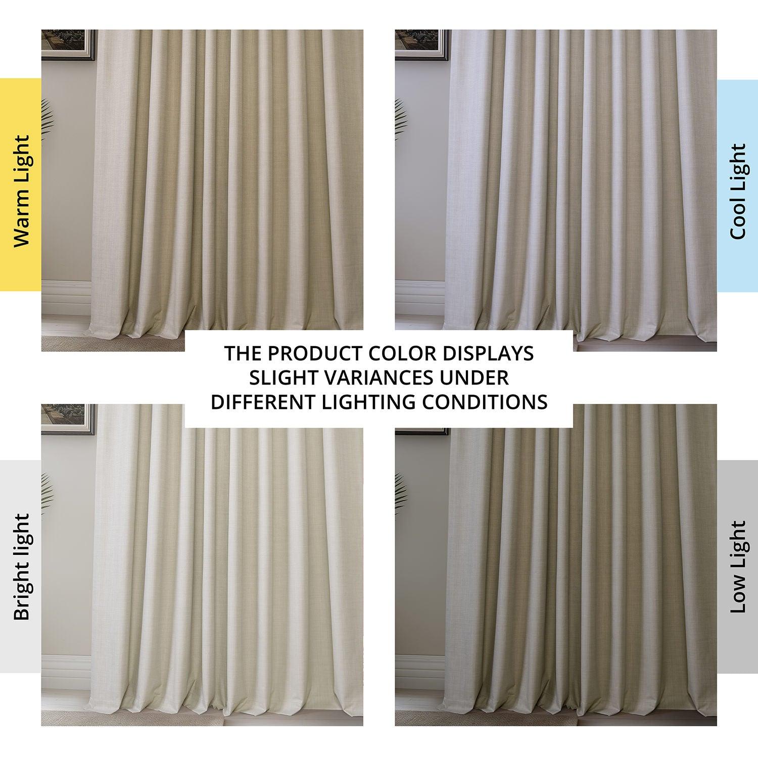 Beige Vienna Basic Linen Blackout Curtains - Set of 2 Panels for Bedroom & Living Room - Thermal Insulated Window Drapes for Light Blocking & Privacy