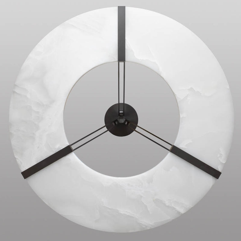Merlin Madge Round Alabaster Plate Chandelier - Elegant Crystal Ceiling Light Fixture for Dining Room, Living Room & Bedroom Lighting | Dimmable LED Illumination Lamp for Home Decor