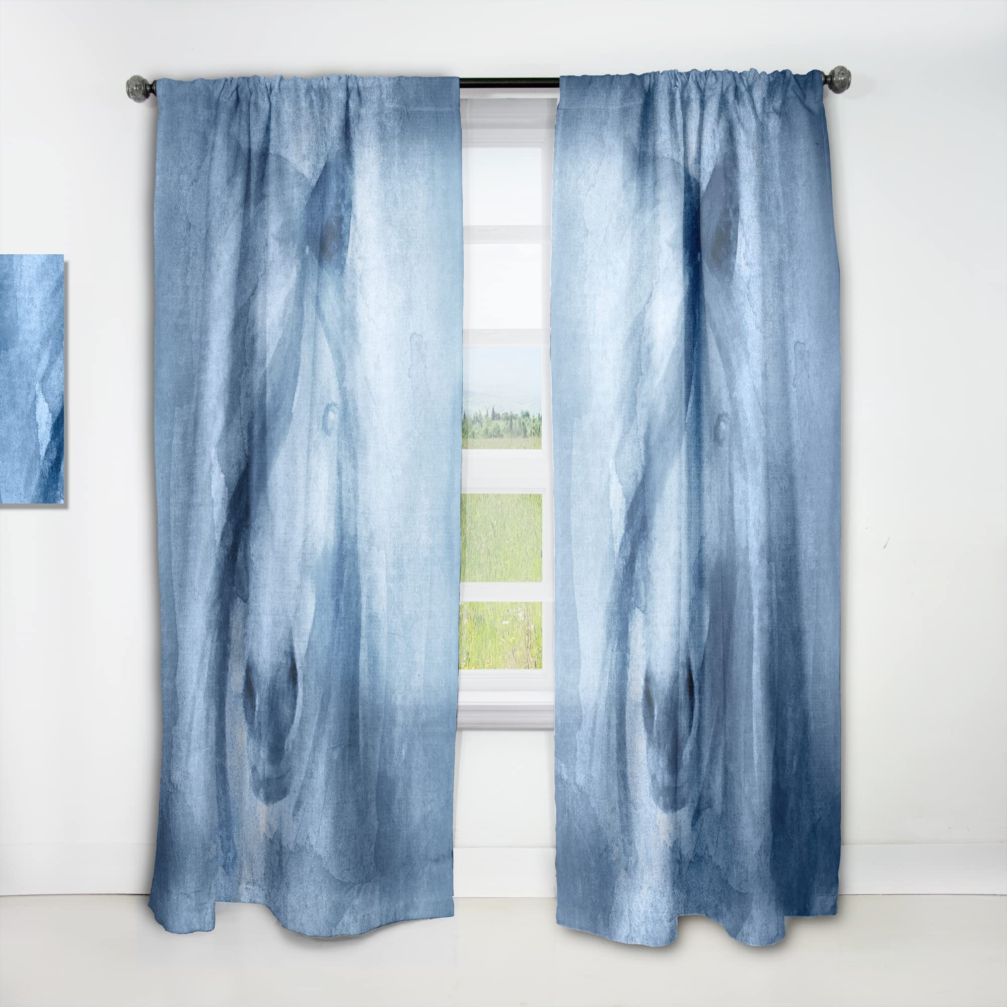 DesignQ Farmhouse Horse XI Thermal Insulated Curtains - Single Panel 52x63 Inch - Blackout Drapes for Bedroom & Living Room - Perfect for Cozy Home Decor & Sun Protection