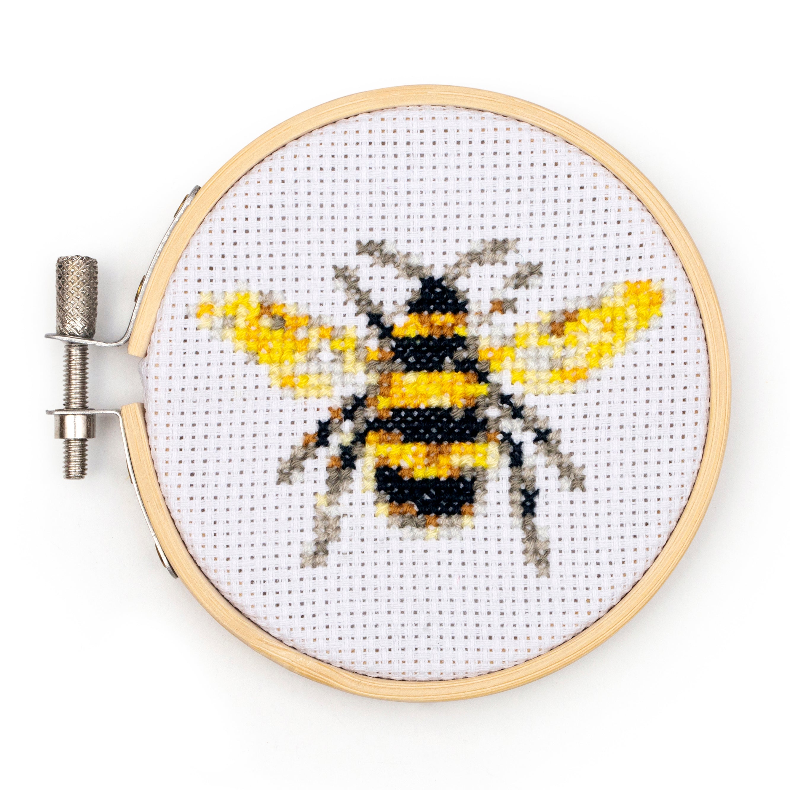 Bee Mini Cross Stitch Embroidery Kit for Beginners - DIY Handmade Craft Supplies with Thread, Needle & Pattern - Perfect for Home Decor, Gifts & Relaxation