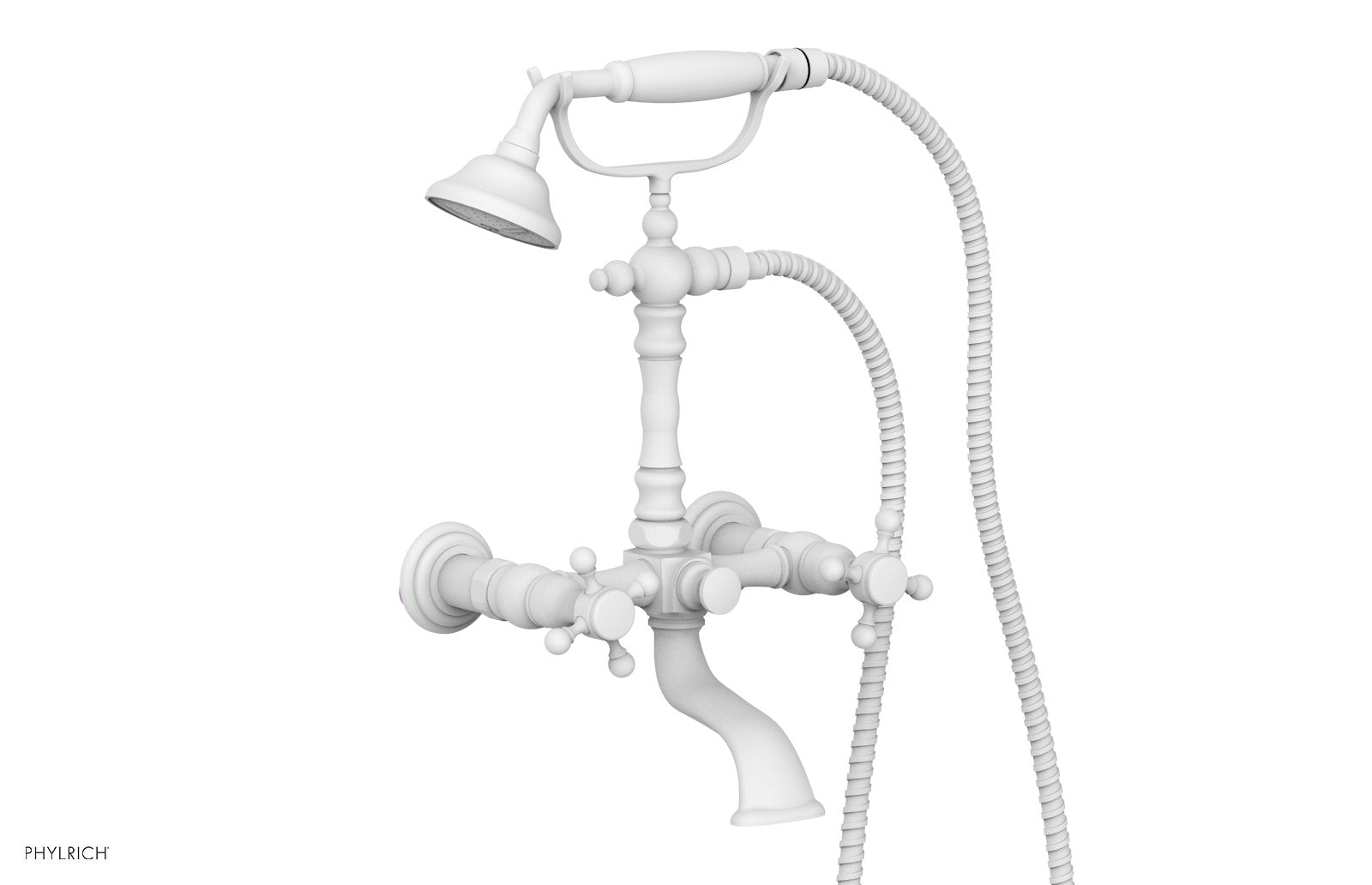 HEX TRADITIONAL Exposed Tub & Hand Shower Combo with Cross Handle K2393 - 24 Inch Bathroom Shower System for Modern & Traditional Home Decor