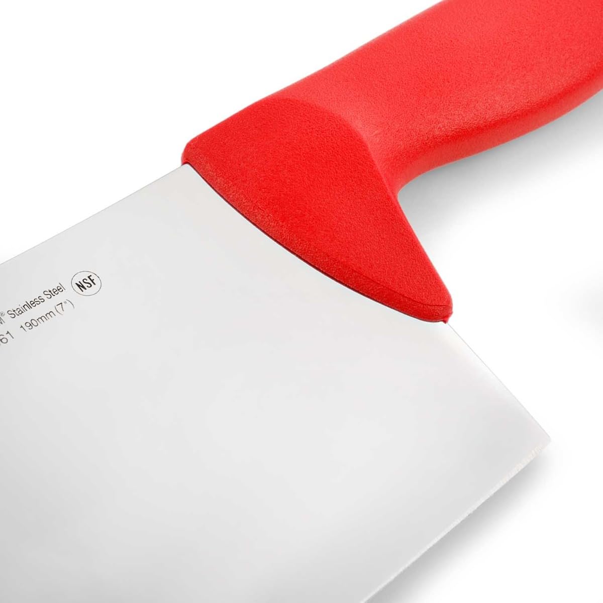 Arcos 2900 Series 7-Inch Professional Butcher Cleaver Knife - Nitrum Stainless Steel Blade with Ergonomic Polypropylene Handle (Red) - Perfect for Meat Cutting, Chopping Vegetables & Professional Kitchen Use