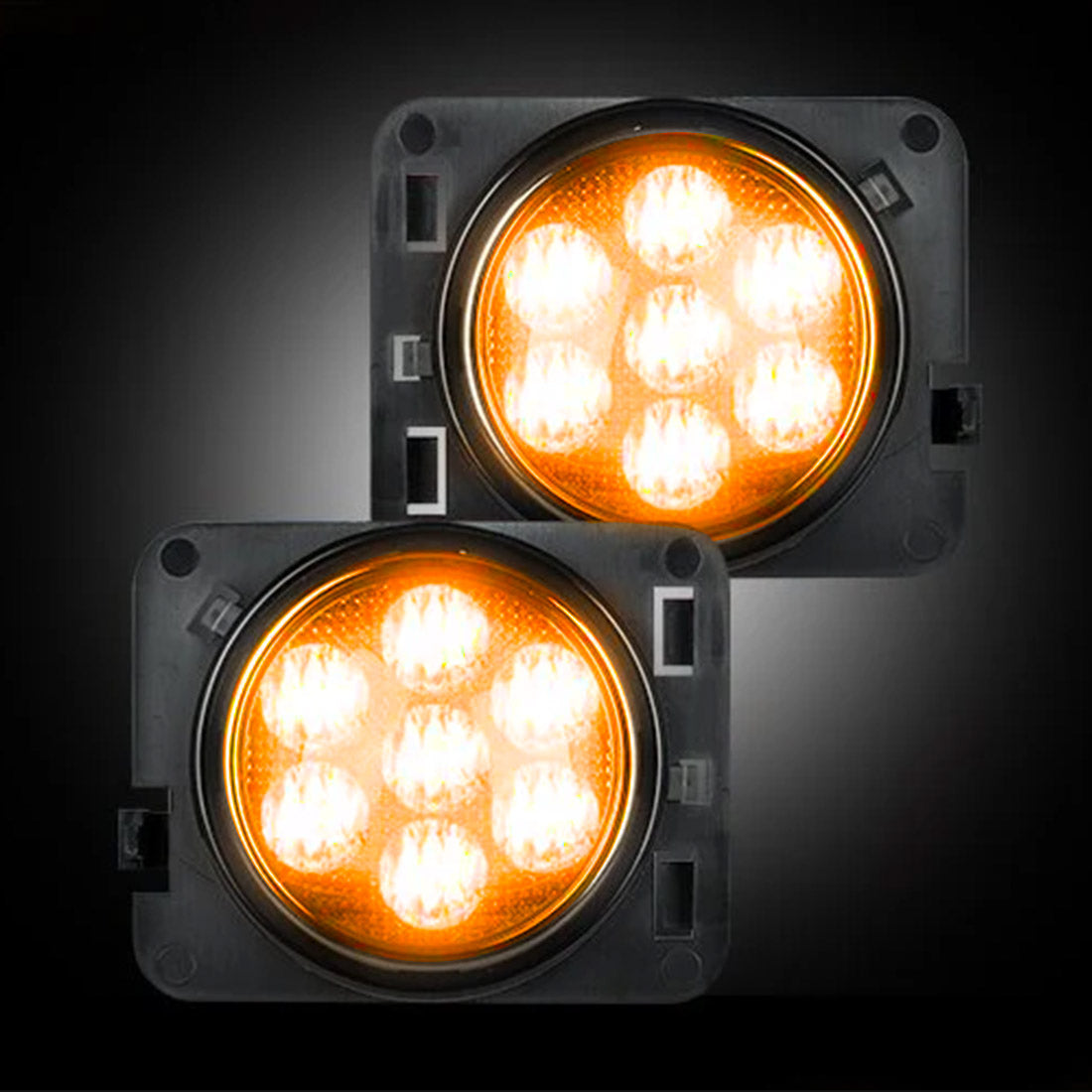 Jeep Wrangler JK 2007-2018 Ultra Bright LED Fender Lights - Round Front Lights with Multiple Options | Off-Road Lighting Upgrade for Night Driving & Adventure