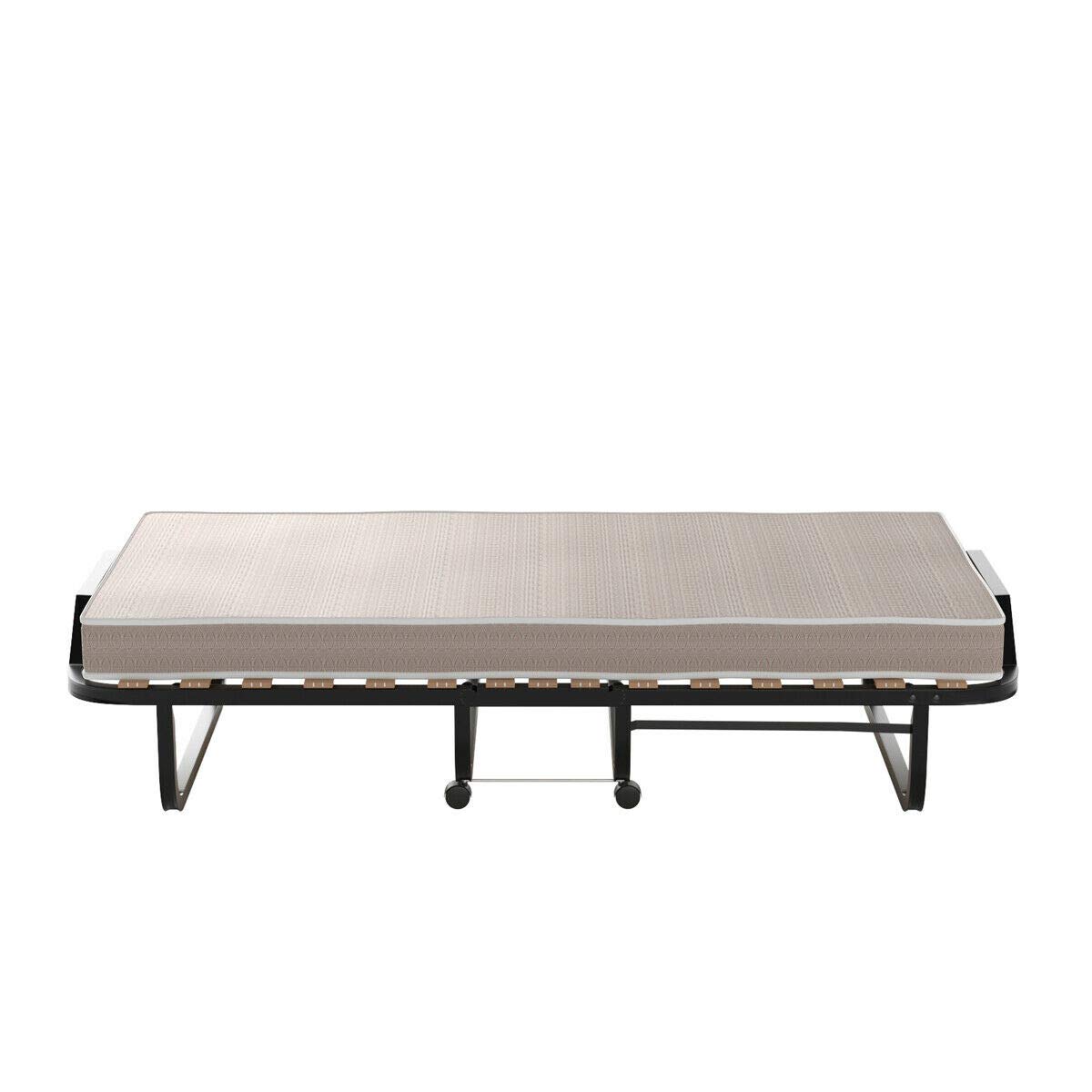 Foldable Twin Size Bed Frame with Mattress - Portable Guest Bed for Adults & Kids - Perfect for Spare Rooms, Sleepovers & Small Spaces - Easy to Move & Store