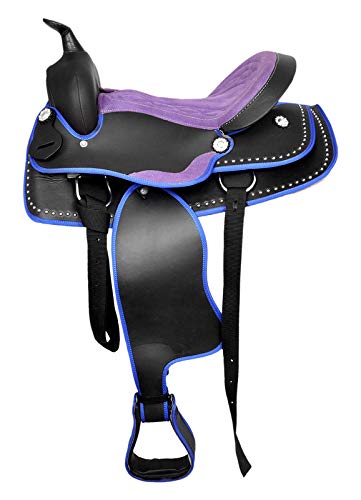 Premium Synthetic Western Saddle SS19 - 14 to 18 Inch Comfortable Horse Saddle with Complete Tack Set | Durable Equestrian Gear for Trail Riding, Training & Ranch Work
