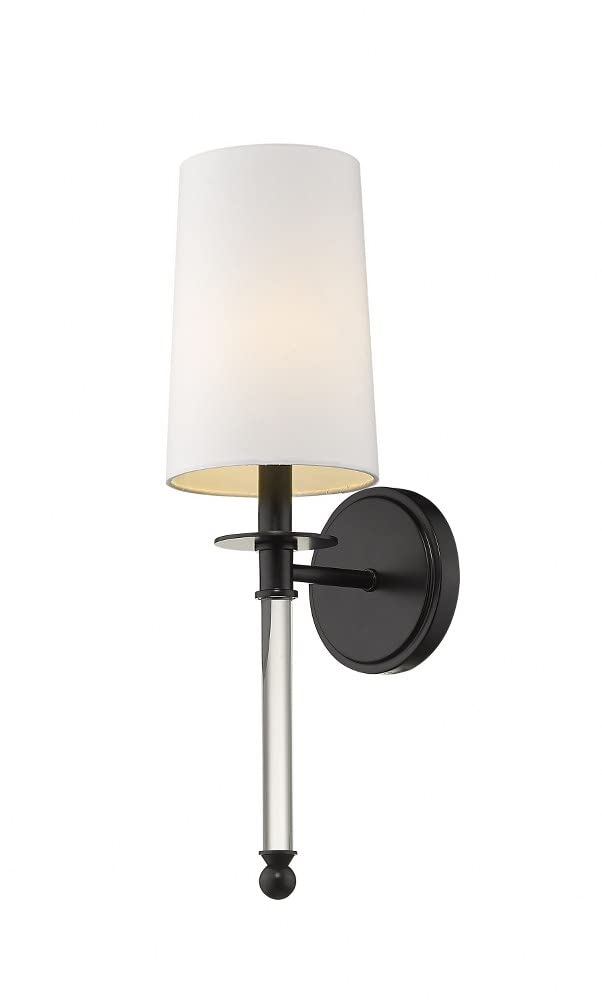 Z-Lite 808-1S-MB Modern Single Light Wall Sconce - Matte Black Finish for Bedroom, Hallway & Living Room Lighting