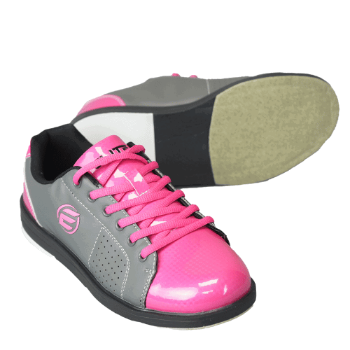 ELITE Women's Classic Grey & Pink Bowling Shoes - Lightweight & Comfortable for League Play & Casual Bowling