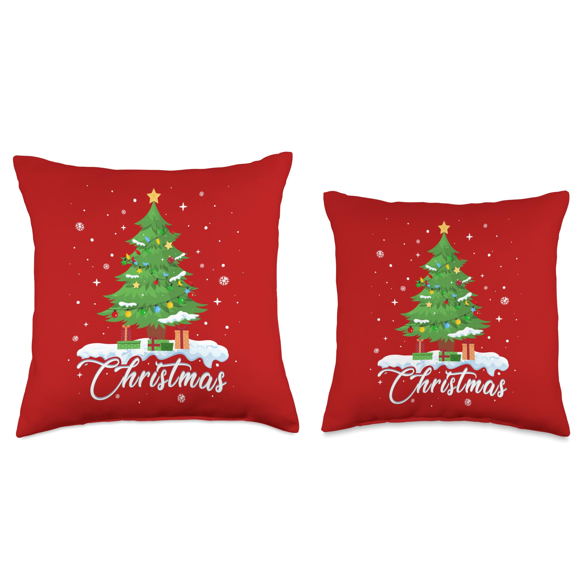 Festive Christmas Tree Winter Decorative Throw Pillow - Soft Holiday Couch Pillow for Sofa, Bed & Home Decor - Perfect for Xmas Living Room, Bedroom & Seasonal Decorations