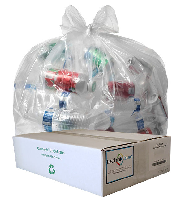 24 x 32 Inch Clear Low Density Can Liners 0.4 Mil 16 Gallon (500 Count per Case) - Perfect for Kitchen, Office, and Commercial Trash Bins